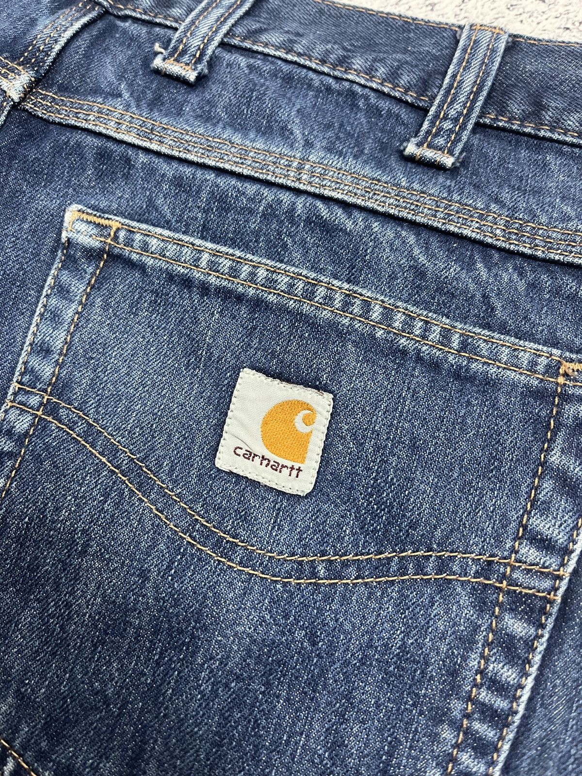 Carhartt × Vintage Carhartt Ranch Jeans Work Pants Faded Blue Denim 33x32 Size US 33 - 9 Thumbnail