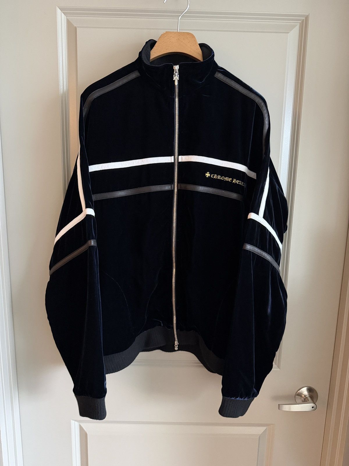 Chrome Hearts Chrome Hearts So It Goes Dark Navy Velour Jacket Sz XL Size US XL / EU 56 / 4 - 1 Thumbnail