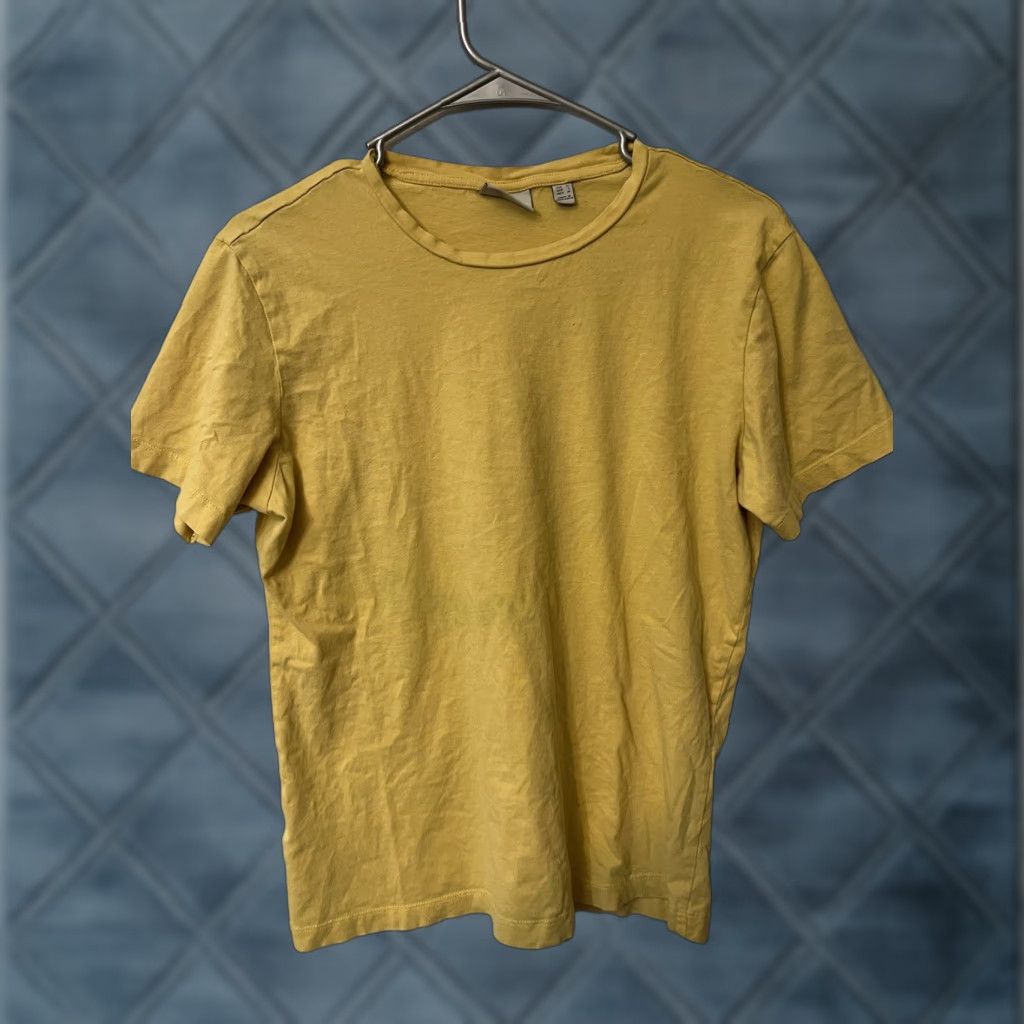 Vintage MNG Man T-Shirt Medium Yellow Slim Fit Solid Cotton Shirt Mens Size US M / EU 48-50 / 2 - 1 Thumbnail