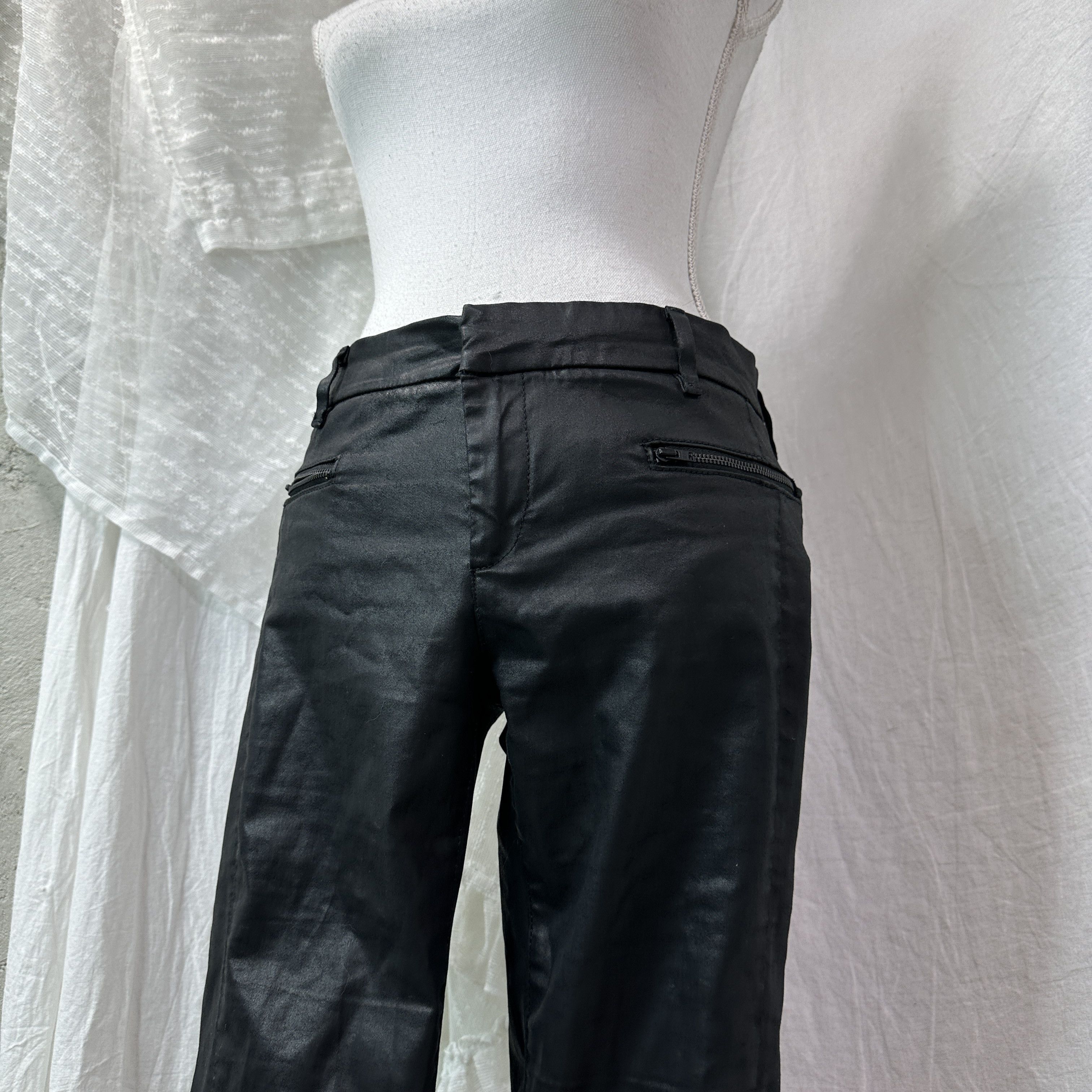 Filippa K Vintage Avant Garde Grunge Waxed Filippa K Zip Jeans Y2K Size 26" / US 2 / IT 38 - 8 Thumbnail