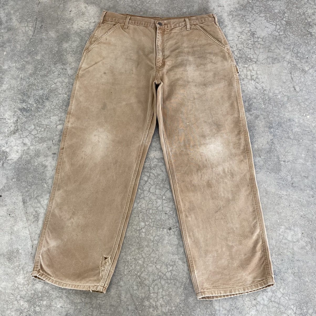 Carhartt Vintage Carhartt Faded Tan Dirty Carpenter Workwear Pants Size US 36 / EU 52 - 1 Thumbnail