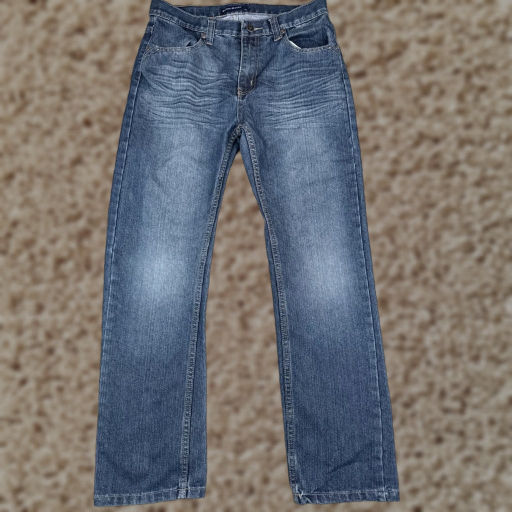 Vintage Seven Souls Jeans Girls 18 Blue Denim Bootcut Mid Rise 30x30 Embroidered 5-Pocket Regular Jeans Mens? Size 40" / US 18 - 1 Thumbnail