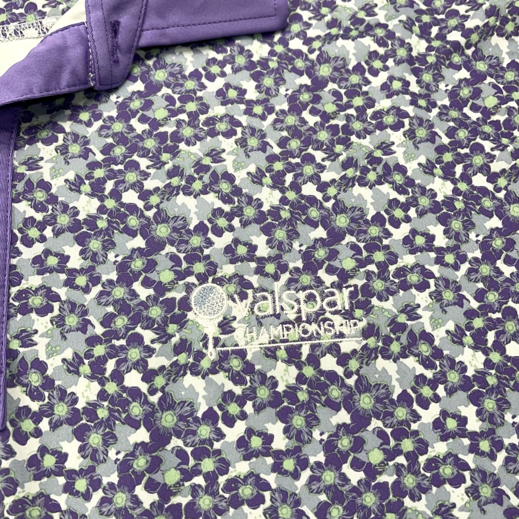 Footjoy FootJoy Polo Shirt Mens L Purple Floral Golf Shirt Valspar Championship Logo Breathable Stretch Short Sleeve Classic Polo Size US L / EU 52-54 / 3 - 3 Thumbnail