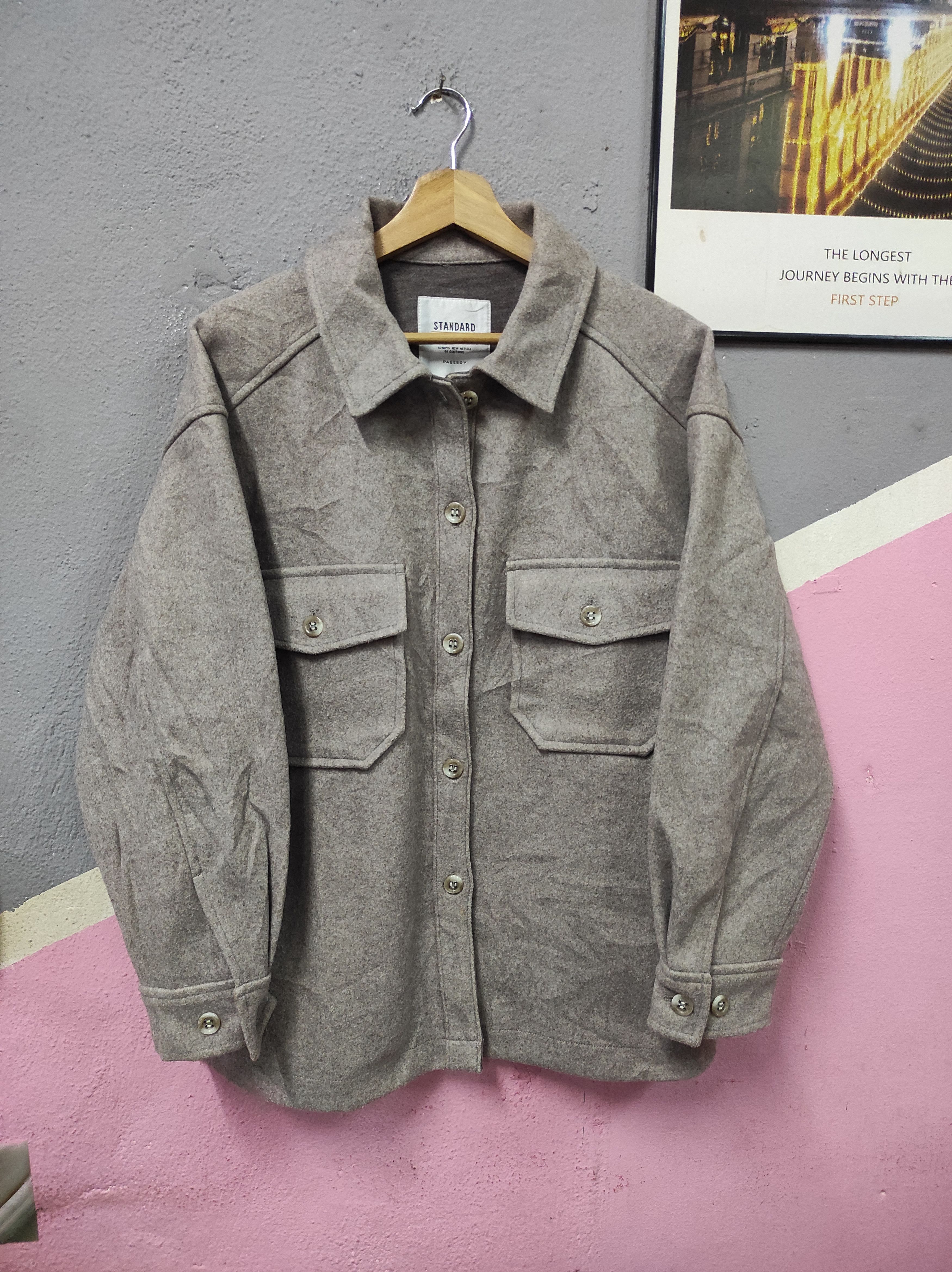 Japanese Brand PAGEBOY STANDARD PROGRESS JACKET SHIRT OVERSIZED BAGGY Size ONE SIZE - 1 Thumbnail