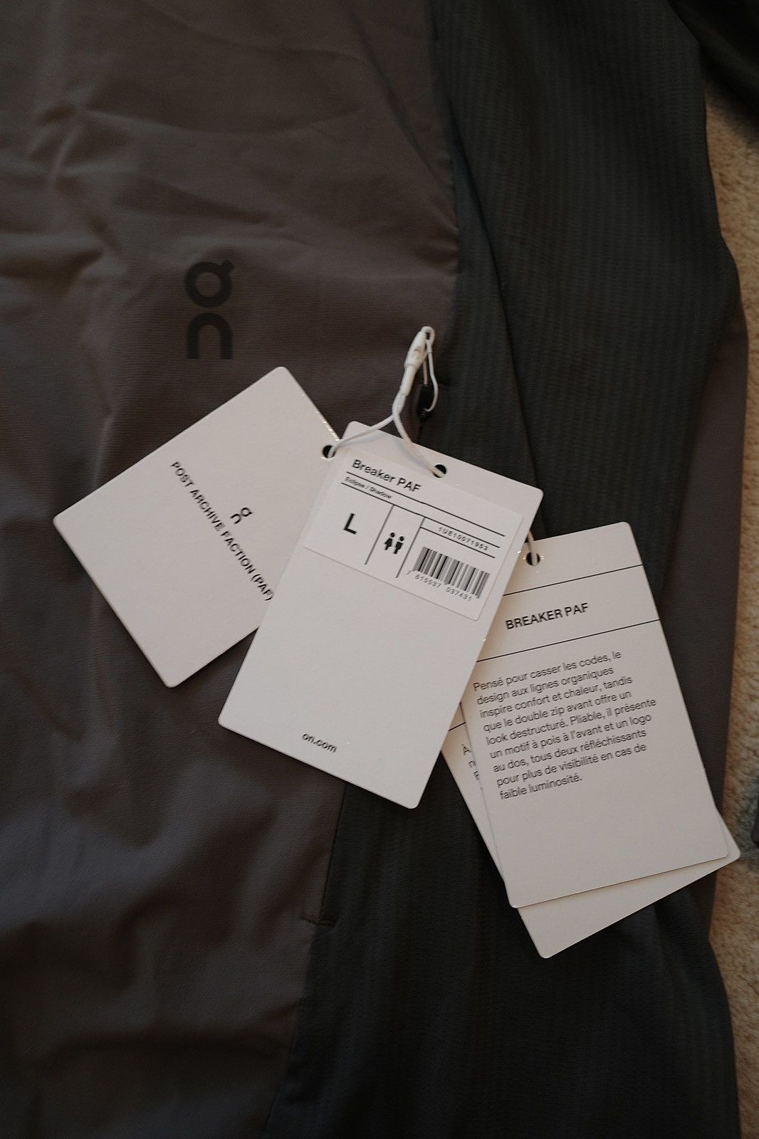 On × POST ARCHIVE FACTION (PAF) On Running x PAF Breaker Jacket NEW With Tags Size US L / EU 52-54 / 3 - 4 Thumbnail
