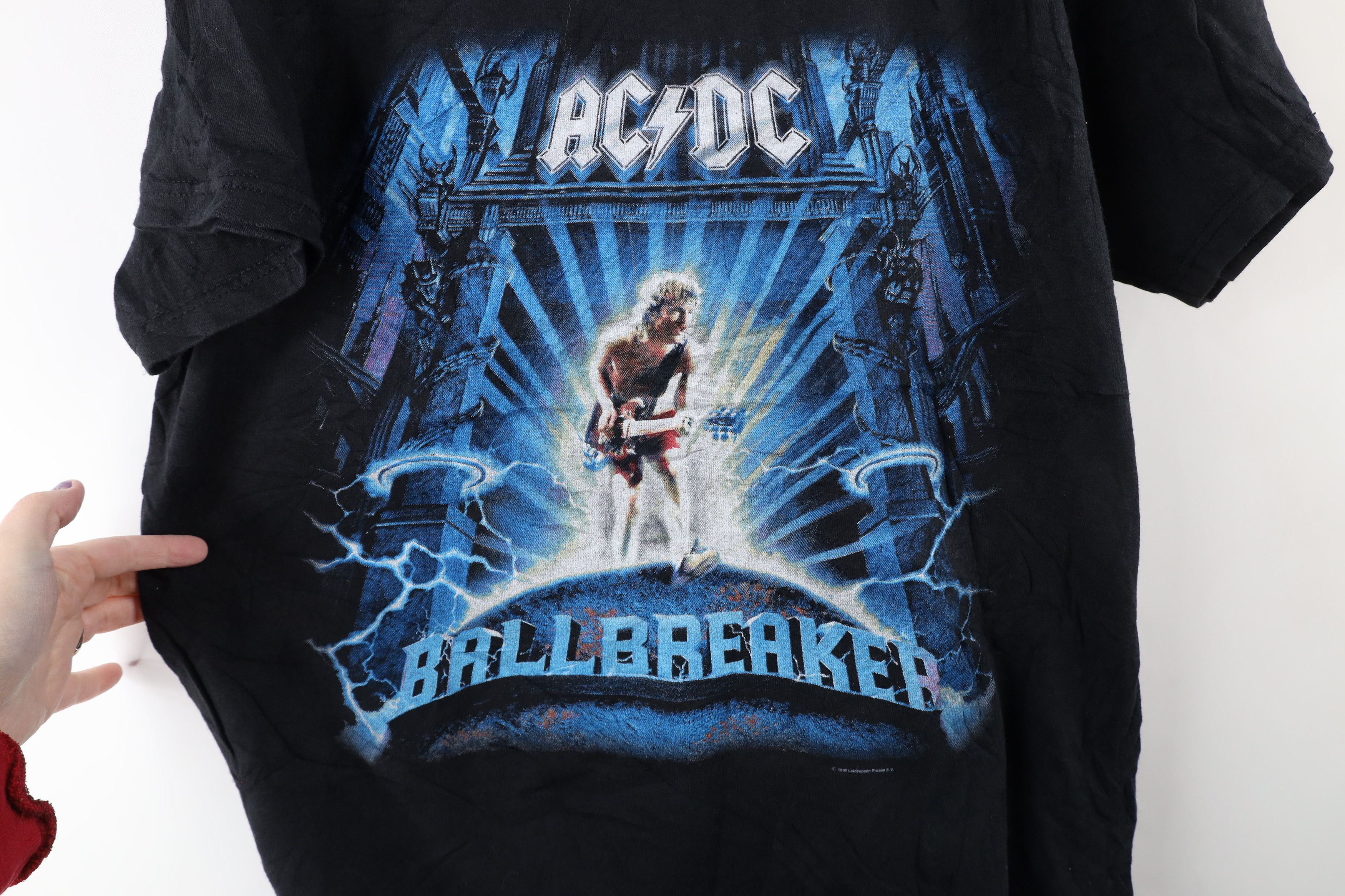 Vintage Vintage 90s Ballbreaker Tour ACDC Band T-Shirt Black Cotton Size US L / EU 52-54 / 3 - 4 Thumbnail
