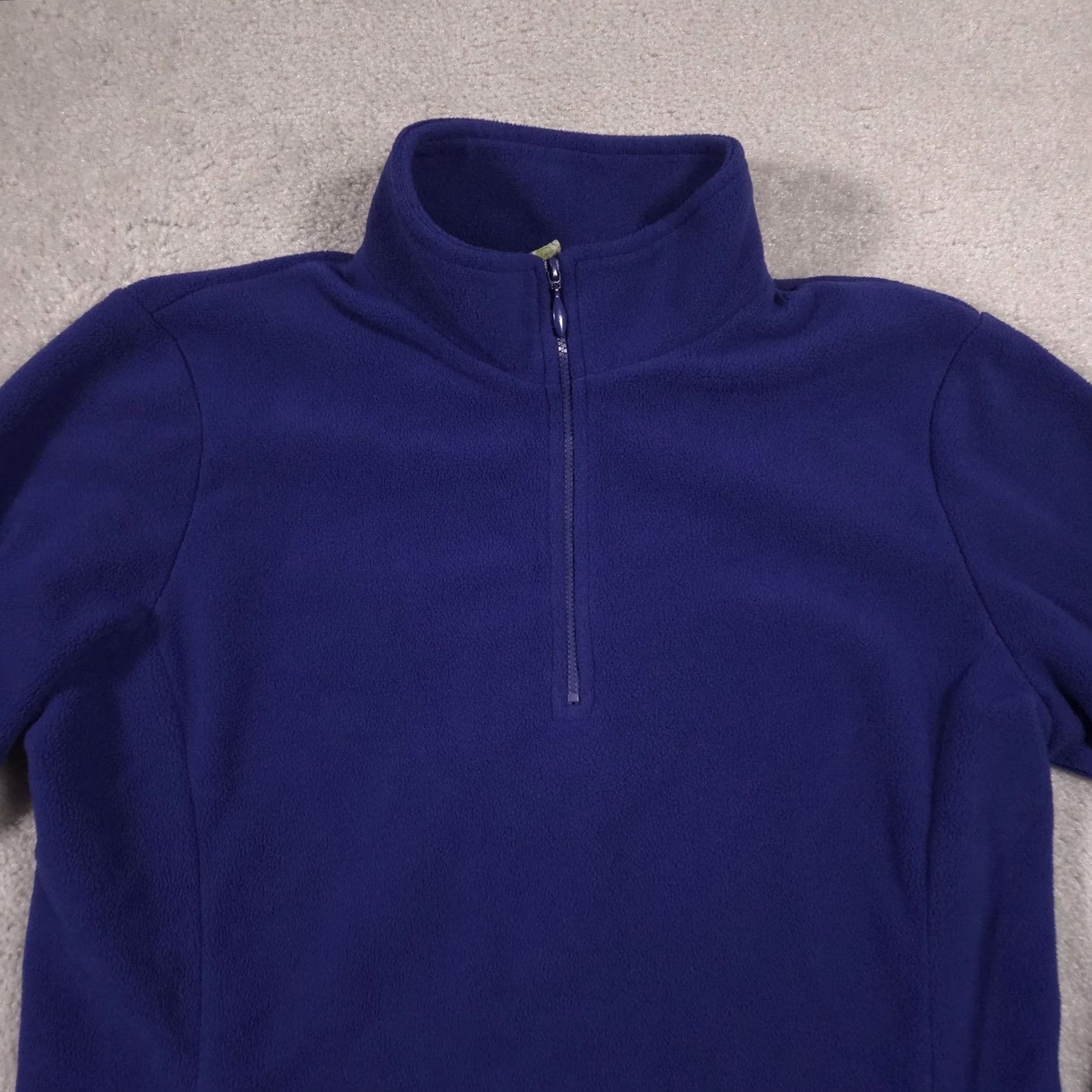 Vintage ButterFleece Sweater Womens Large Blue Fleece 1/4 Zip Mock Neck Pullover Pockets Size L / US 10 / IT 46 - 4 Thumbnail