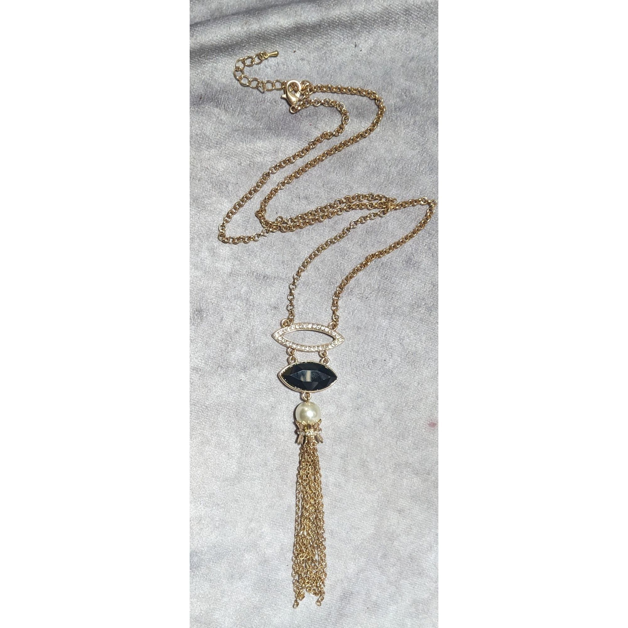 Other Elegant Glam Gemmed Gold Tassel Necklace Size ONE SIZE - 8 Thumbnail