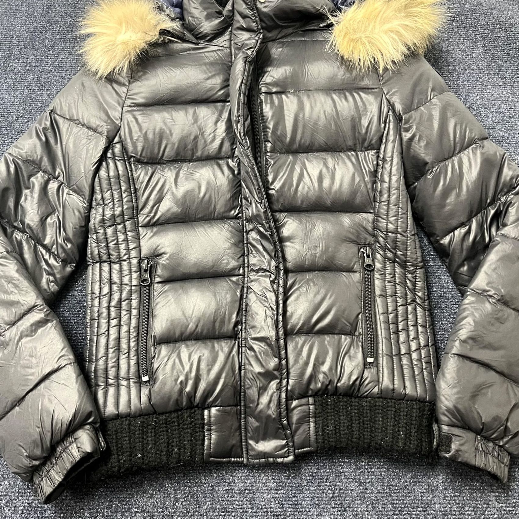 American Eagle Outfitters American Eagle Outfitters XS Puffer Down Jacket Gray Faux Fur Hood Fall Winter Coat Size XS / US 0-2 / IT 36-38 - 2 Thumbnail