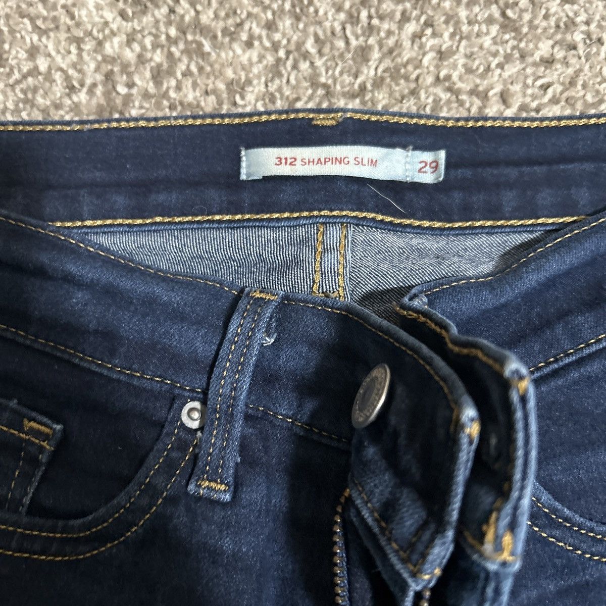 Levi's Vintage Clothing Levis dark blue low rise flare jeans size 29 Size 29" - 4 Thumbnail