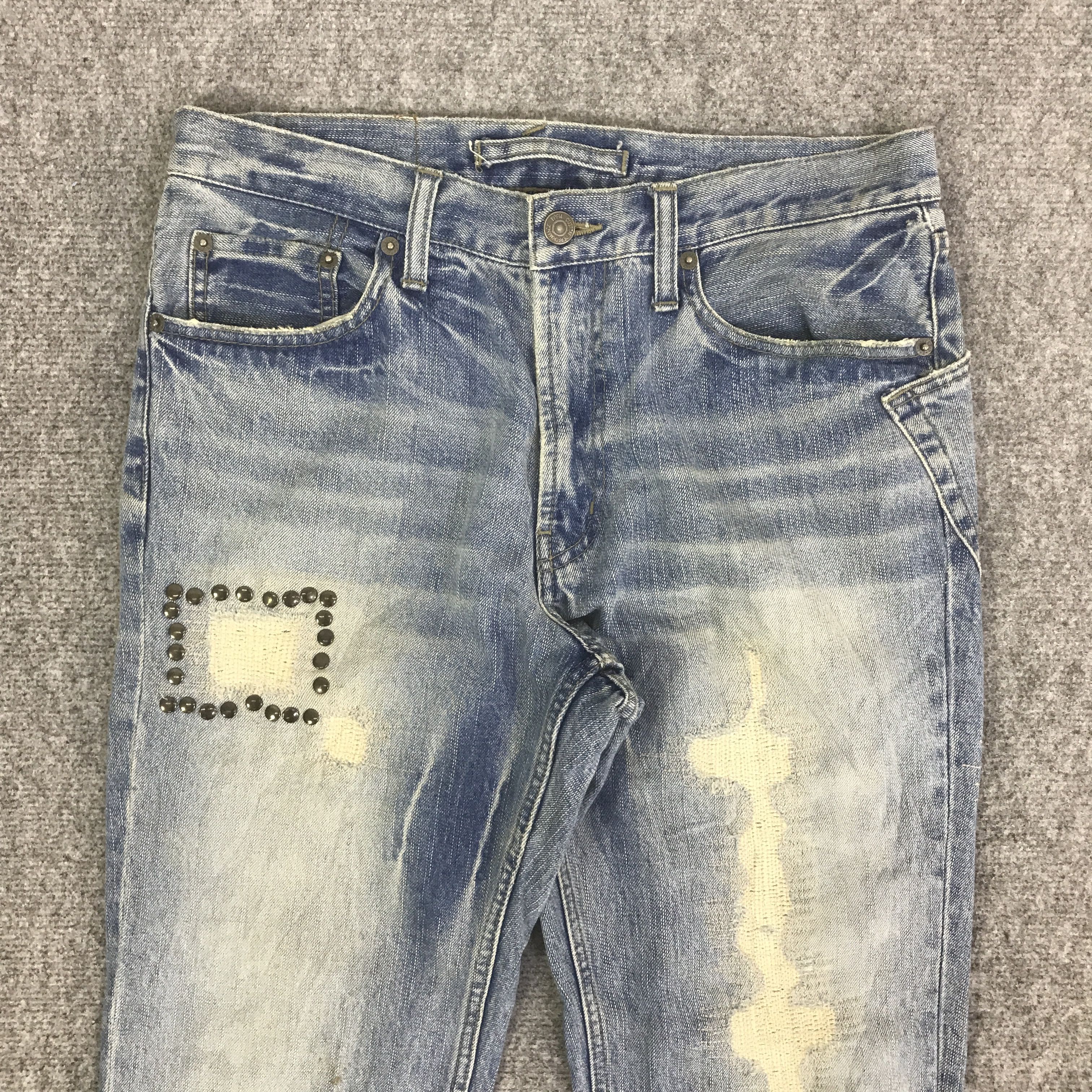 PPFM PPFM JAPAN RIPPE DISTRESSED DENIM PANTS K130B17 Size US 32 / EU 48 - 2 Thumbnail