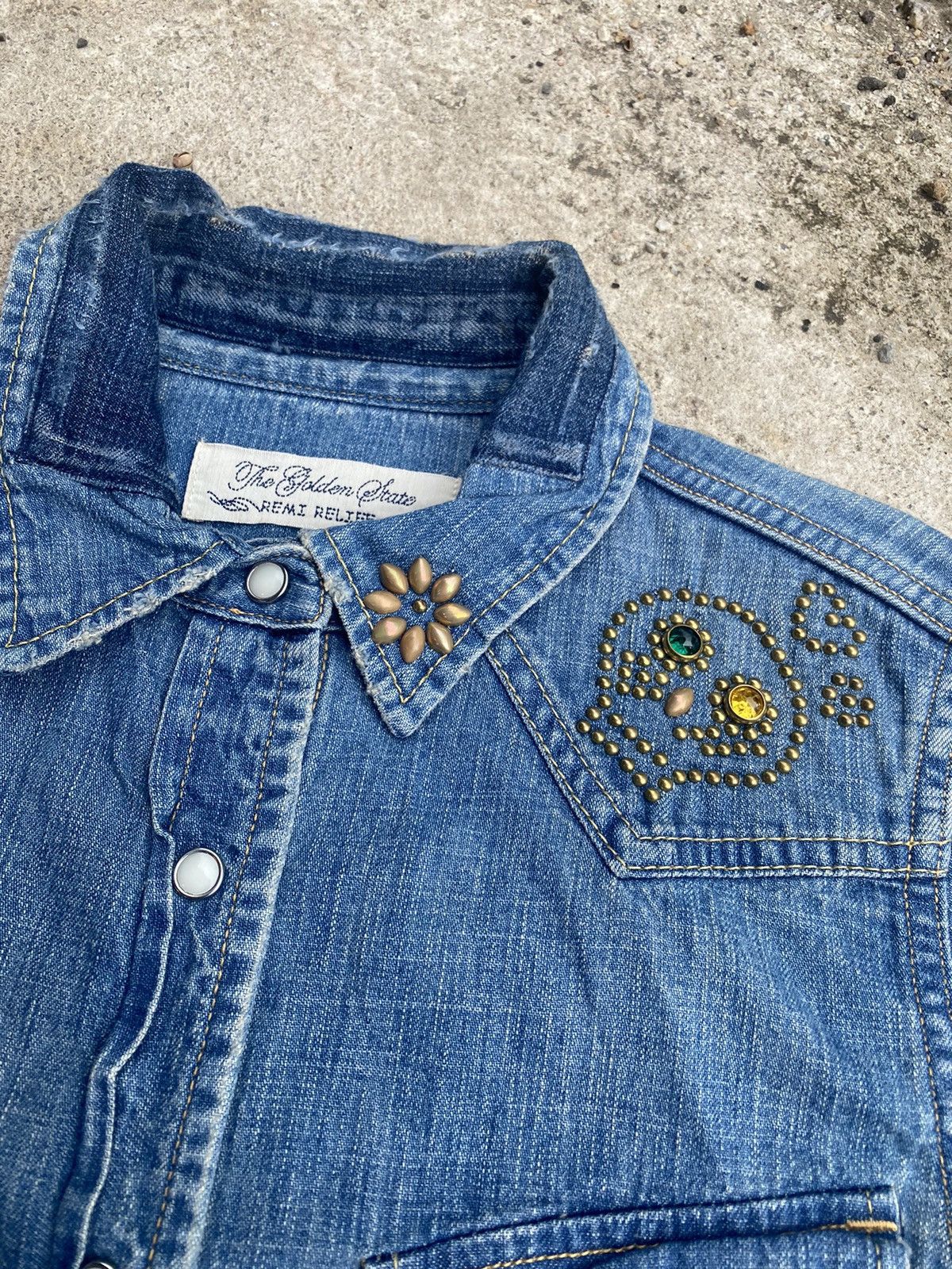 Remi Relief × Vintage Vintage Remi Relief Japan Pearl Snap Button Denim Shirt Size S / US 4 / IT 40 - 5 Thumbnail