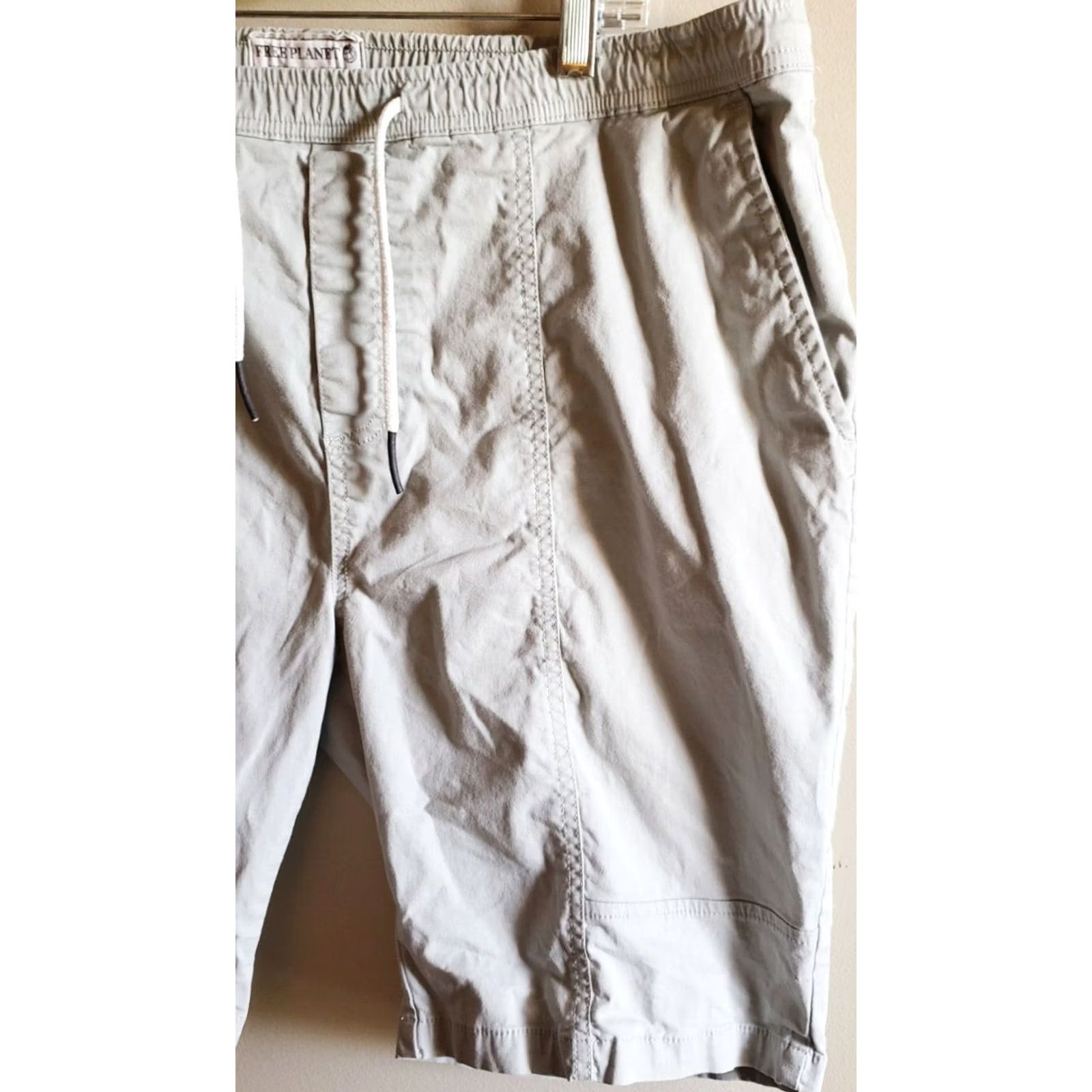 Vintage Free Planet Organic Cotton Casual Men's Stretch Waist Shorts XL 37-40 Light Green Size US 36 / EU 52 - 2 Thumbnail