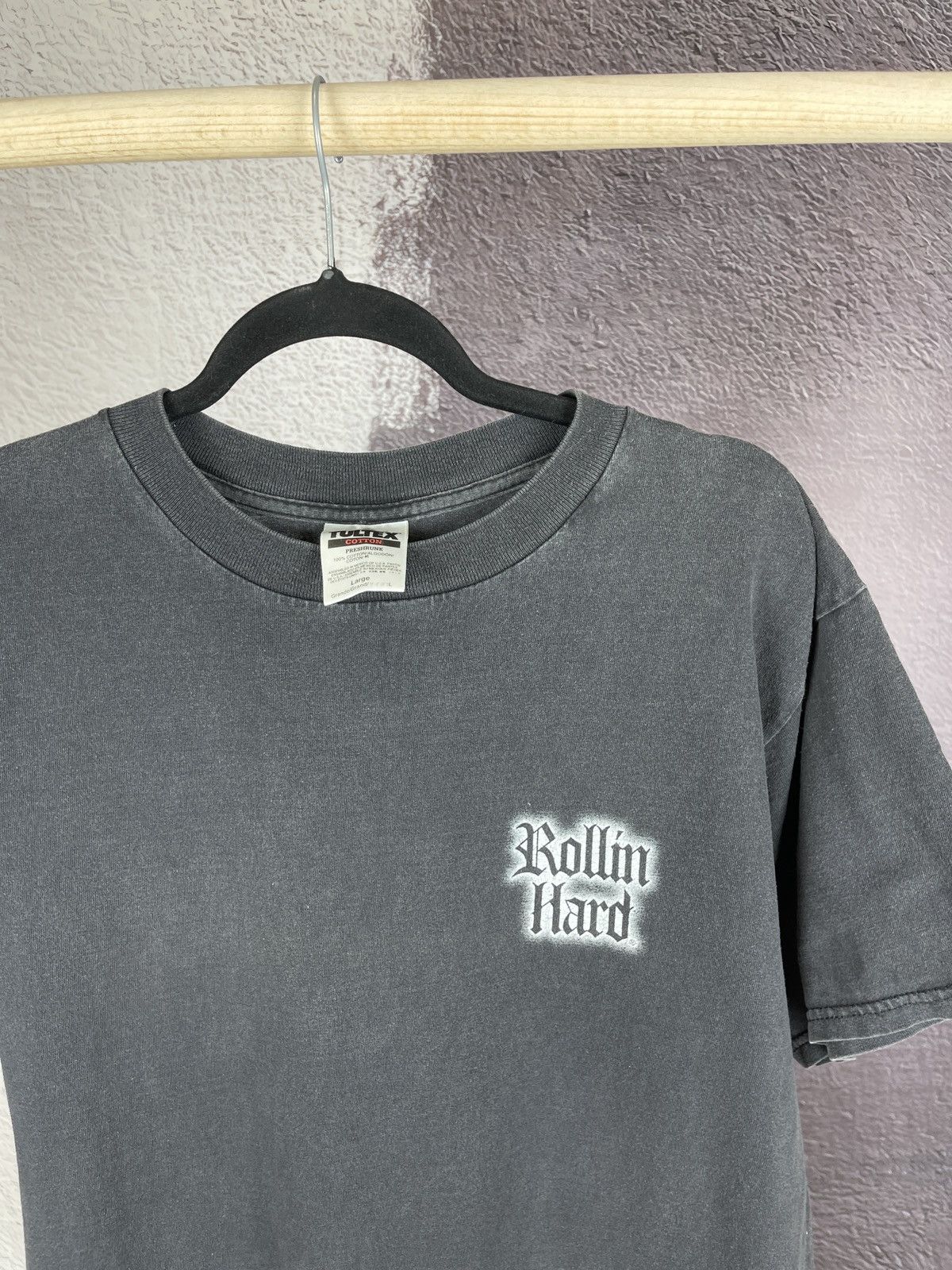 Band Tees × Vintage Tultex vintage 90s Rollin Hard One wish left band tee shirt Size US L / EU 52-54 / 3 - 4 Thumbnail