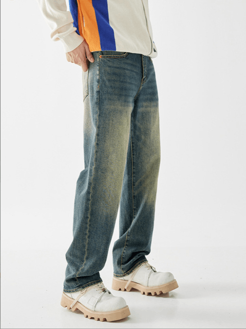 Japanese Brand × Jean American distressed contrast color washed stretch jeans Size US 32 / EU 48 - 3 Thumbnail