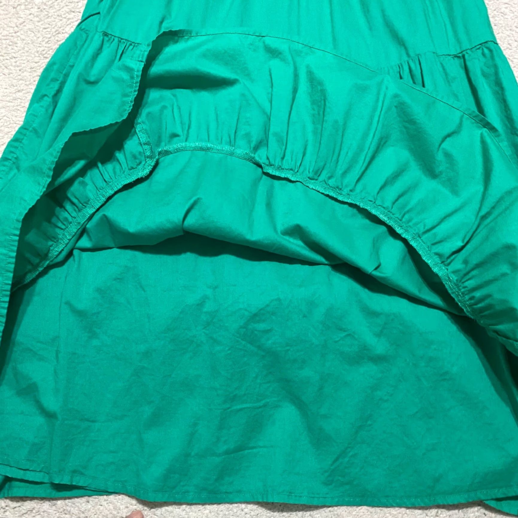 J.Crew J. Crew Dress Womens sz 2 Green Smocked Tiered Ruffled V-Neck Midi A-Line Size XS / US 0-2 / IT 36-38 - 4 Thumbnail