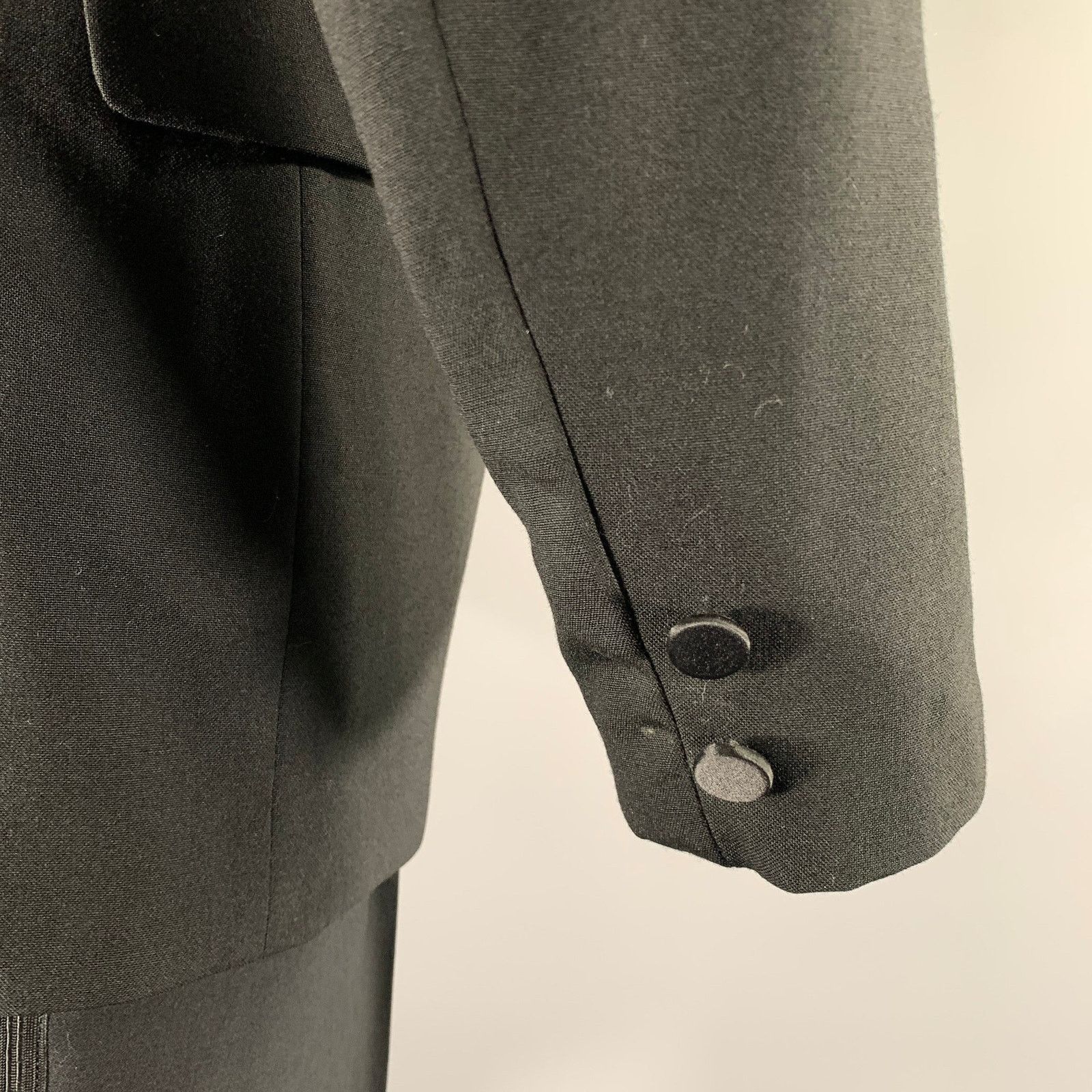 Other BARNEYS Size 38 Black Wool Notch Lapel Tuxedo Size 38R - 5 Thumbnail
