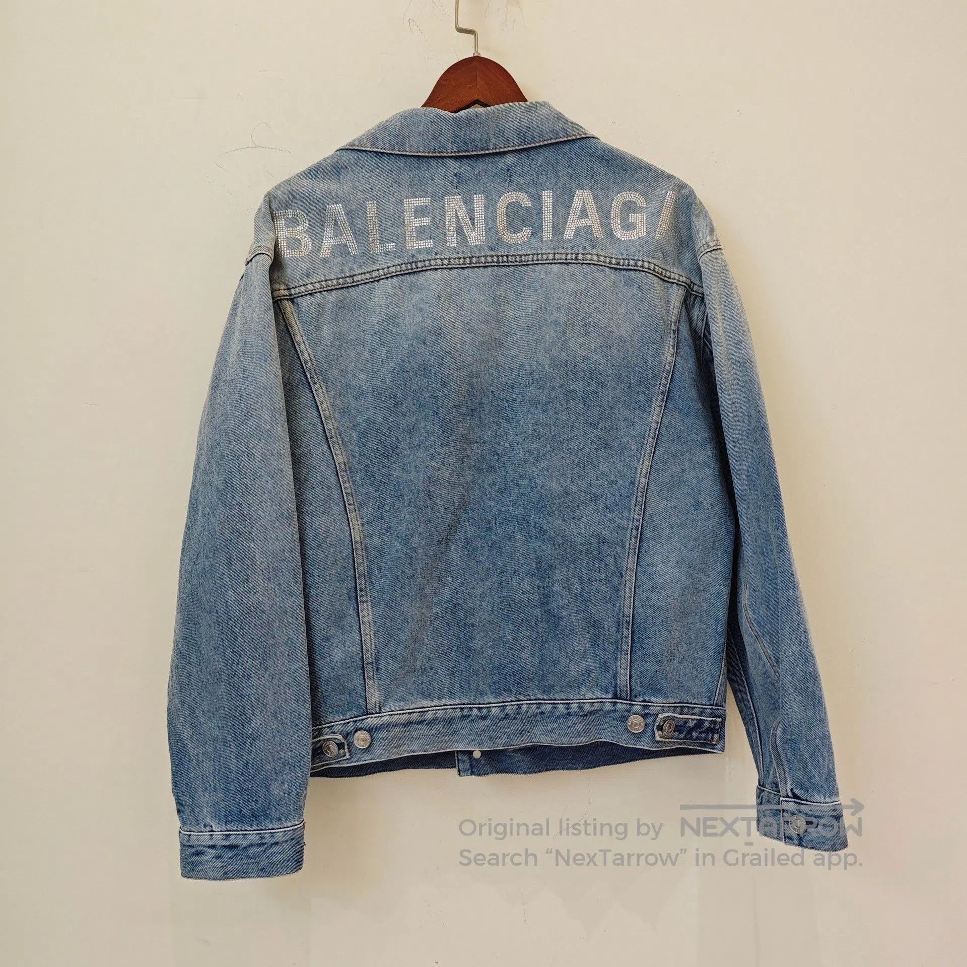 Balenciaga Balenciaga Washed Denim Jacket Back Logo. Size US M / EU 48-50 / 2 - 2 Thumbnail