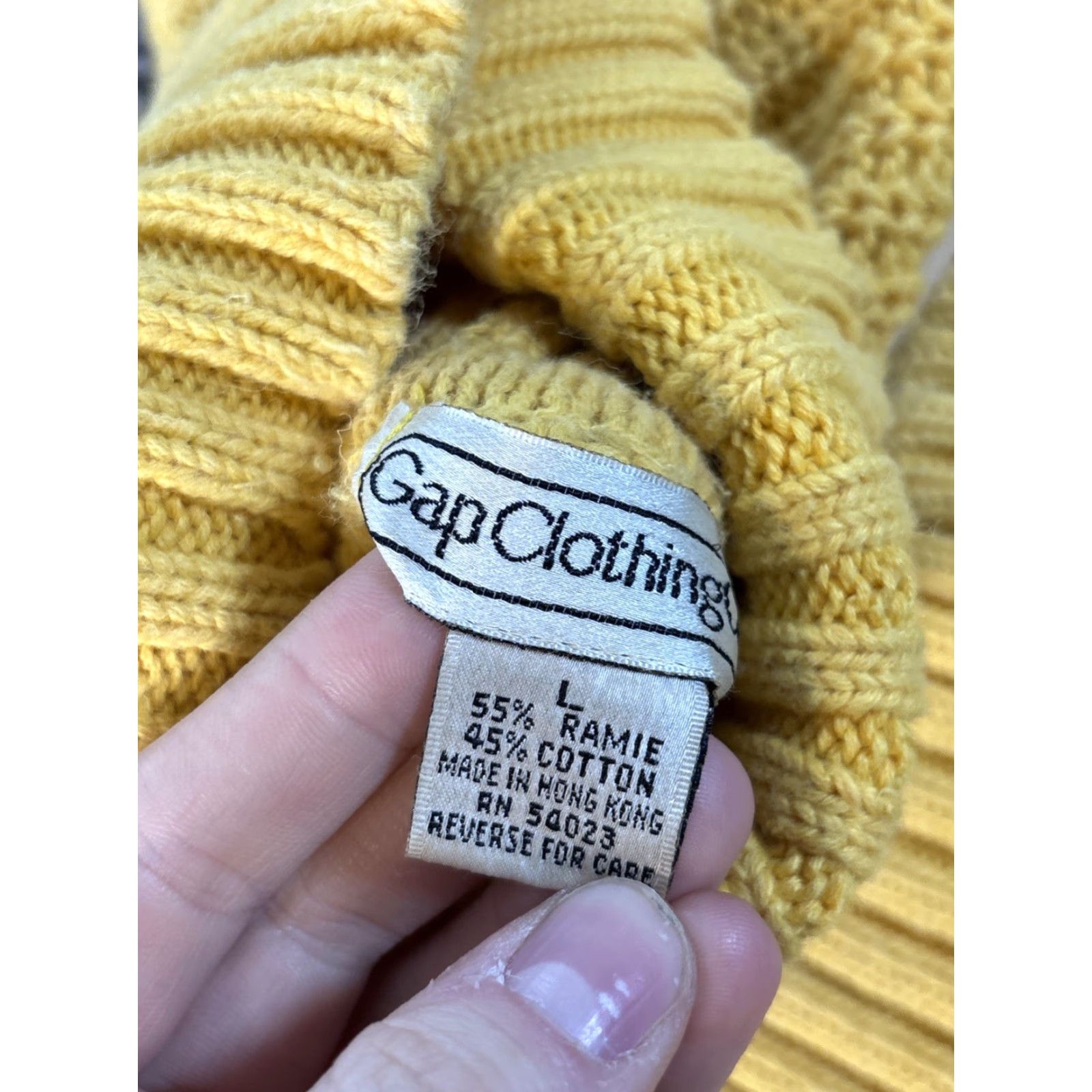 Gap VINTAGE Gap Sweater Men L Yellow Mock Neck 90s Preppy KnIT Chunky Knit Cotton Nylon Pullover Size L / US 10 / IT 46 - 4 Thumbnail