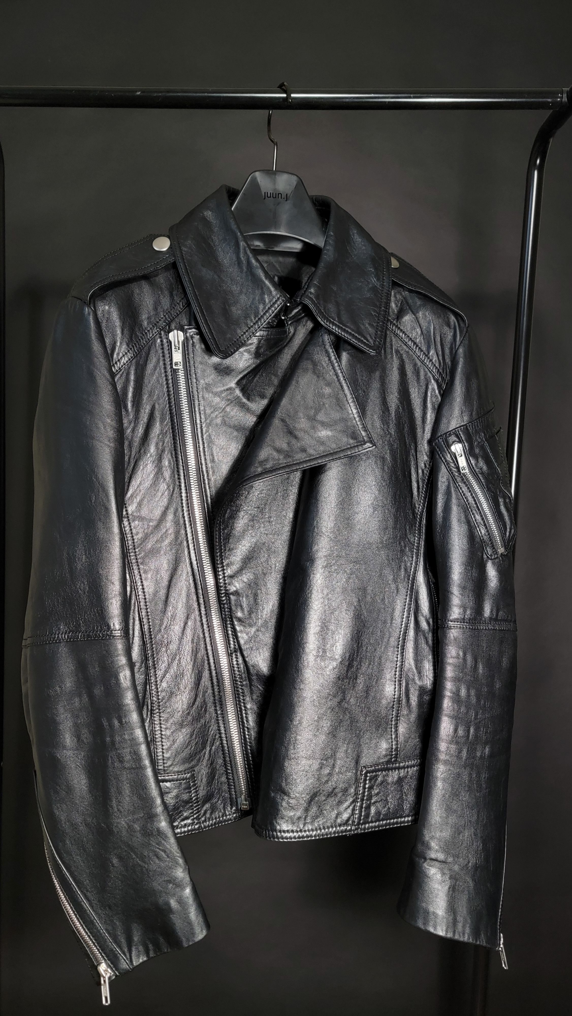 Juun.J Leather Moto Biker Jacket Size US M / EU 48-50 / 2 - 1 Thumbnail