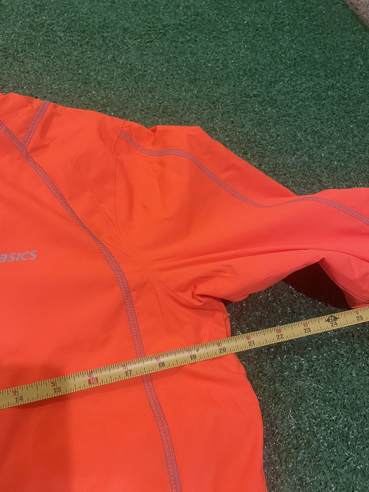 Asics ASICS Neon Orange Lightweight Zip Up Windbreaker Size US S / EU 44-46 / 1 - 4 Thumbnail
