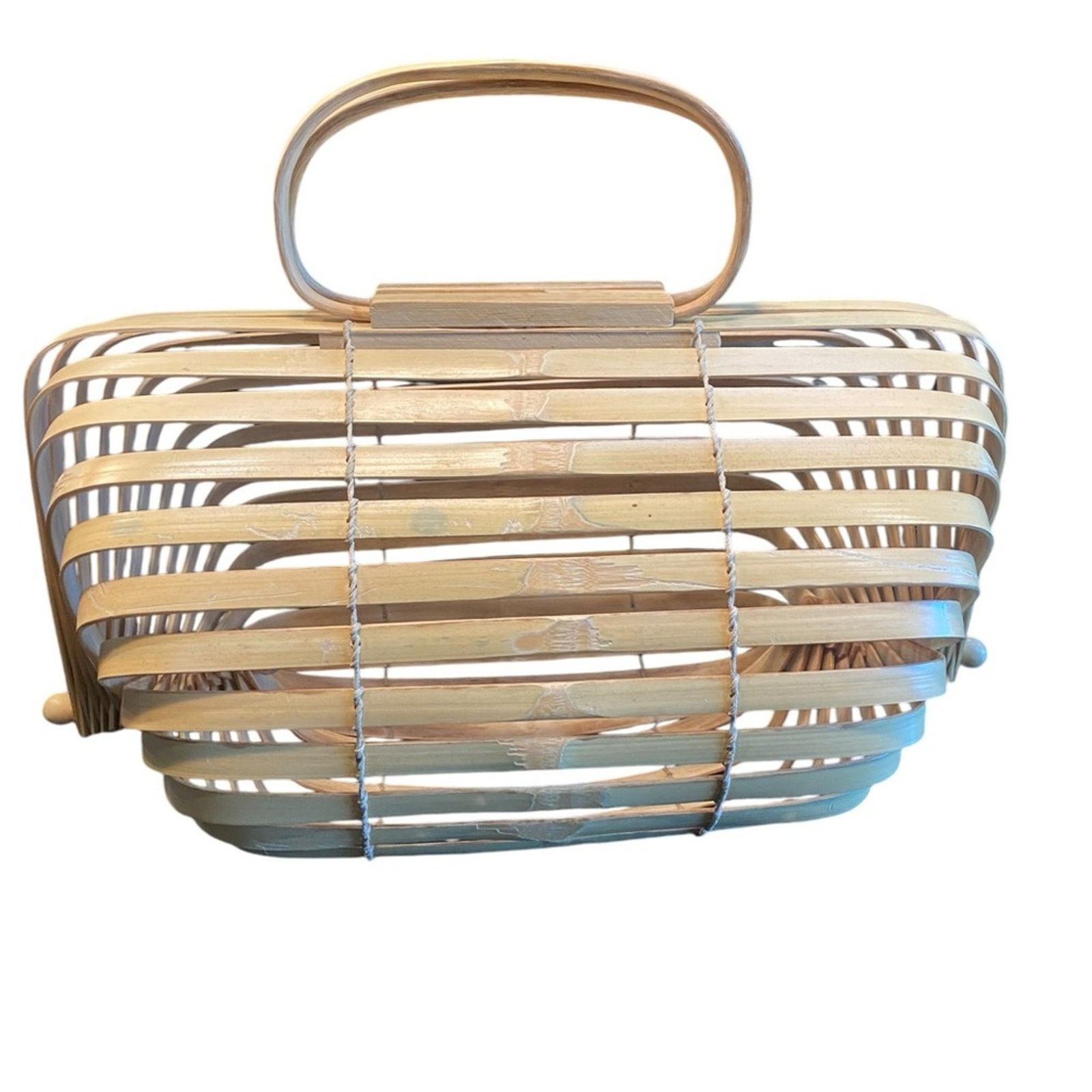 Cult Gaia Cult Gaia Lilleth Bamboo Wood Woven Folding Handbag Purse Size ONE SIZE - 8 Thumbnail