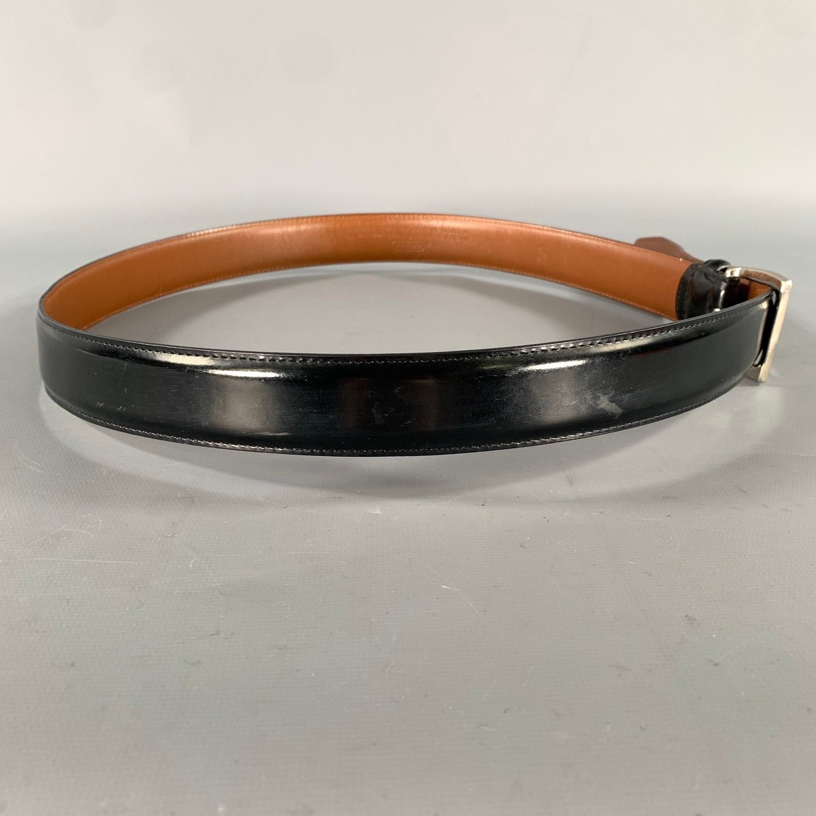 Coach COACH Size 38 Black Solid Leather Belt Size 38 - 2 Thumbnail