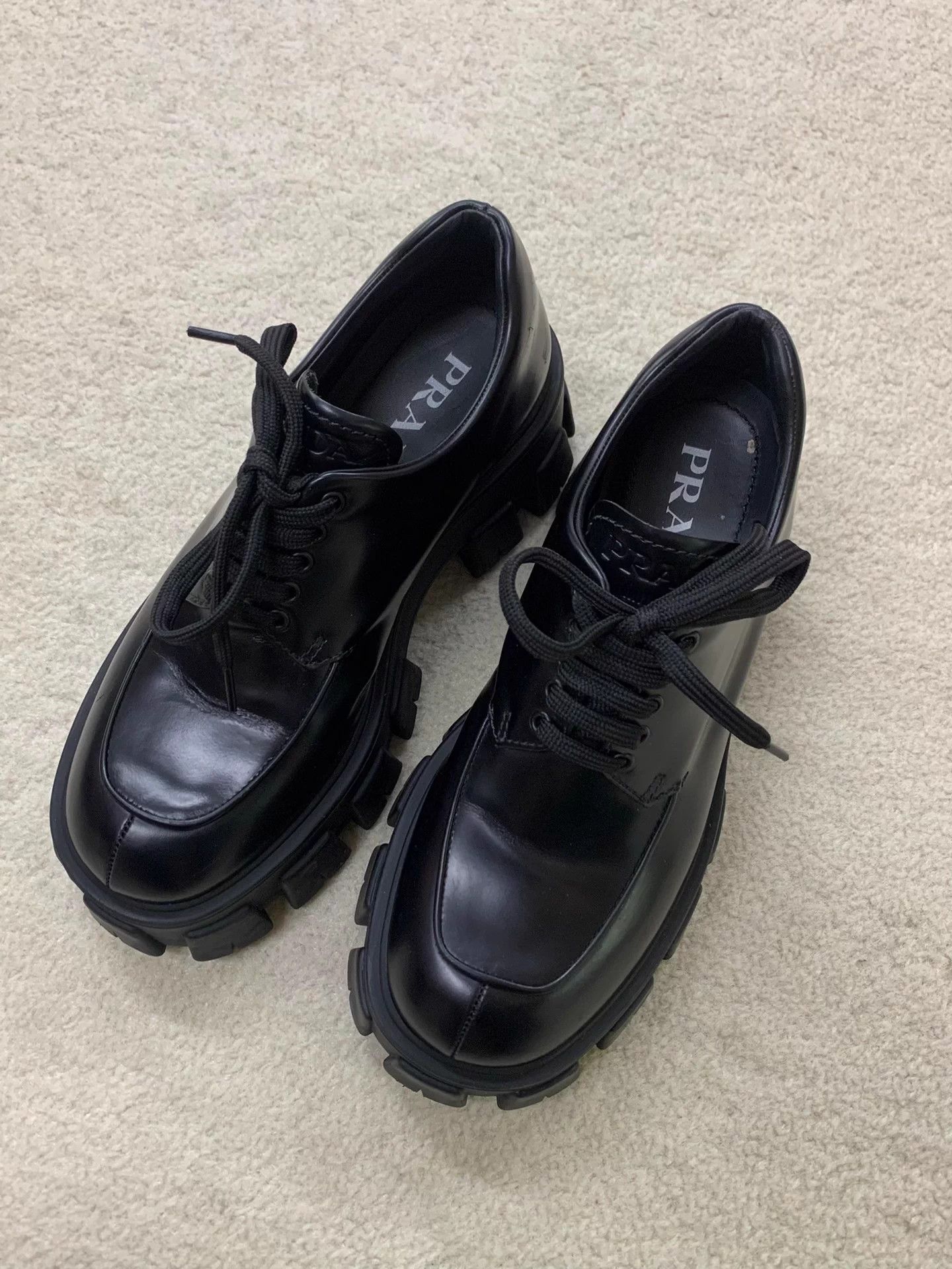 Prada Prada black platform loafers women's 36 Size US 5 / IT 35 - 1 Thumbnail