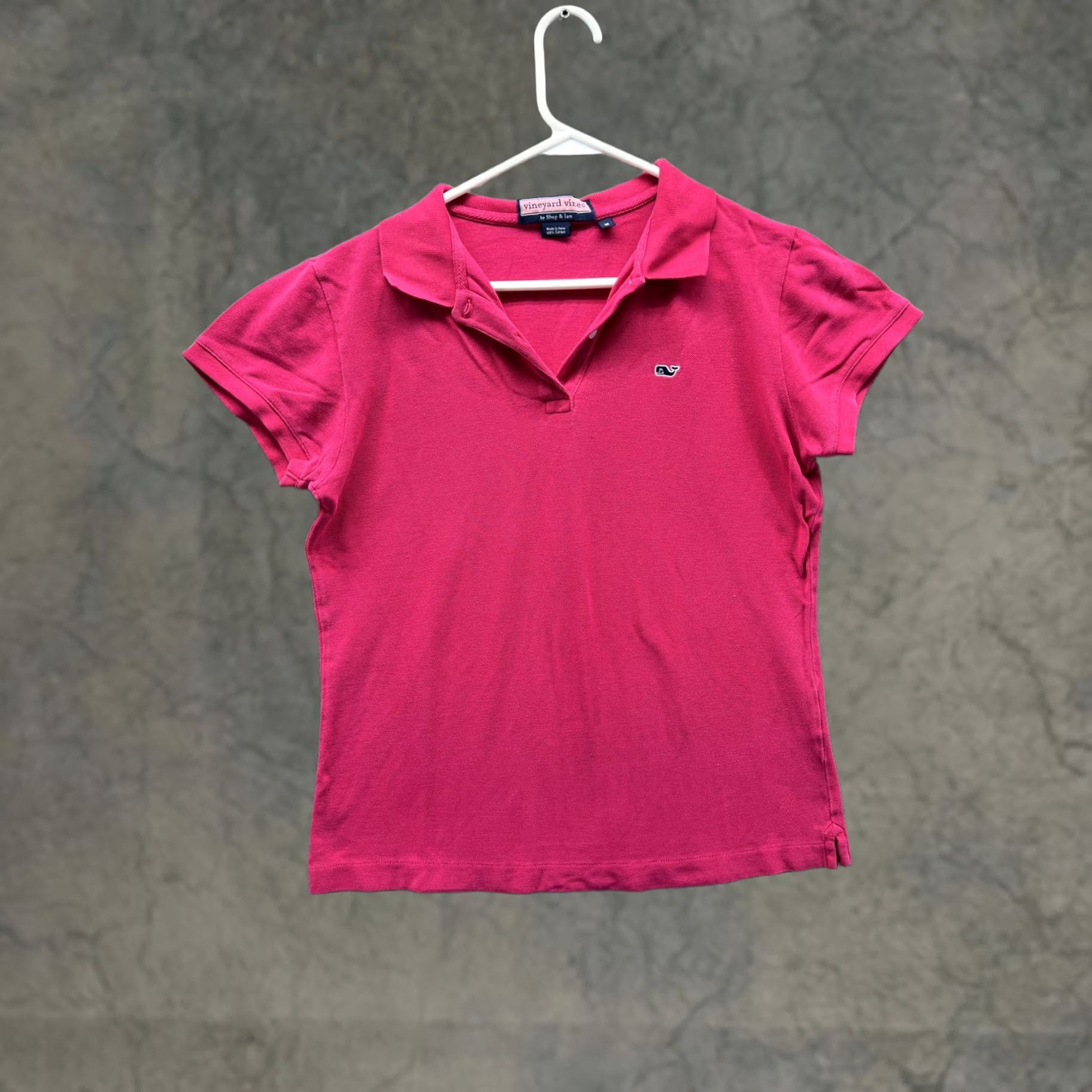 Vineyard Vines Vineyard Vines Polo Shirt Womens M Pink Short Sleeve Collared 100% Cotton Top Size M / US 6-8 / IT 42-44 - 1 Thumbnail