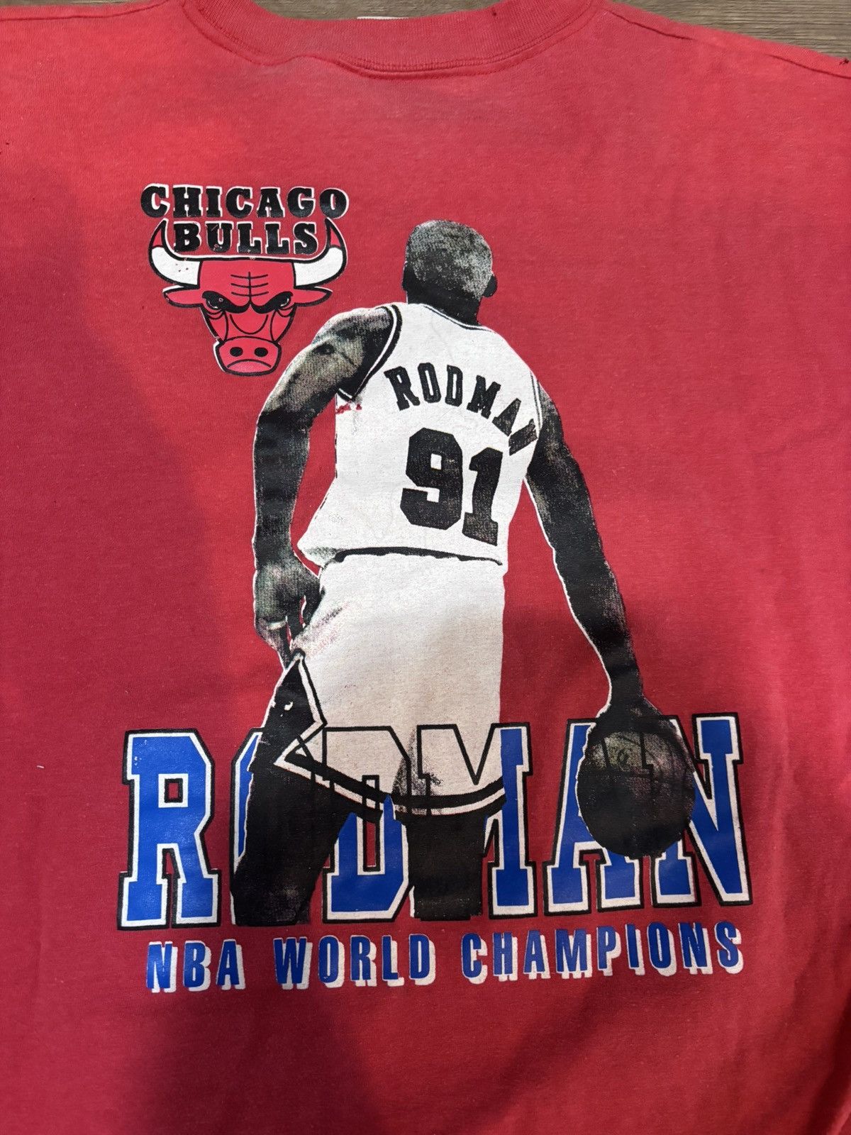 Other Vintage 1996 Dennis Rodman Chicago Bulls Double Sided Tee Size US L / EU 52-54 / 3 - 6 Thumbnail