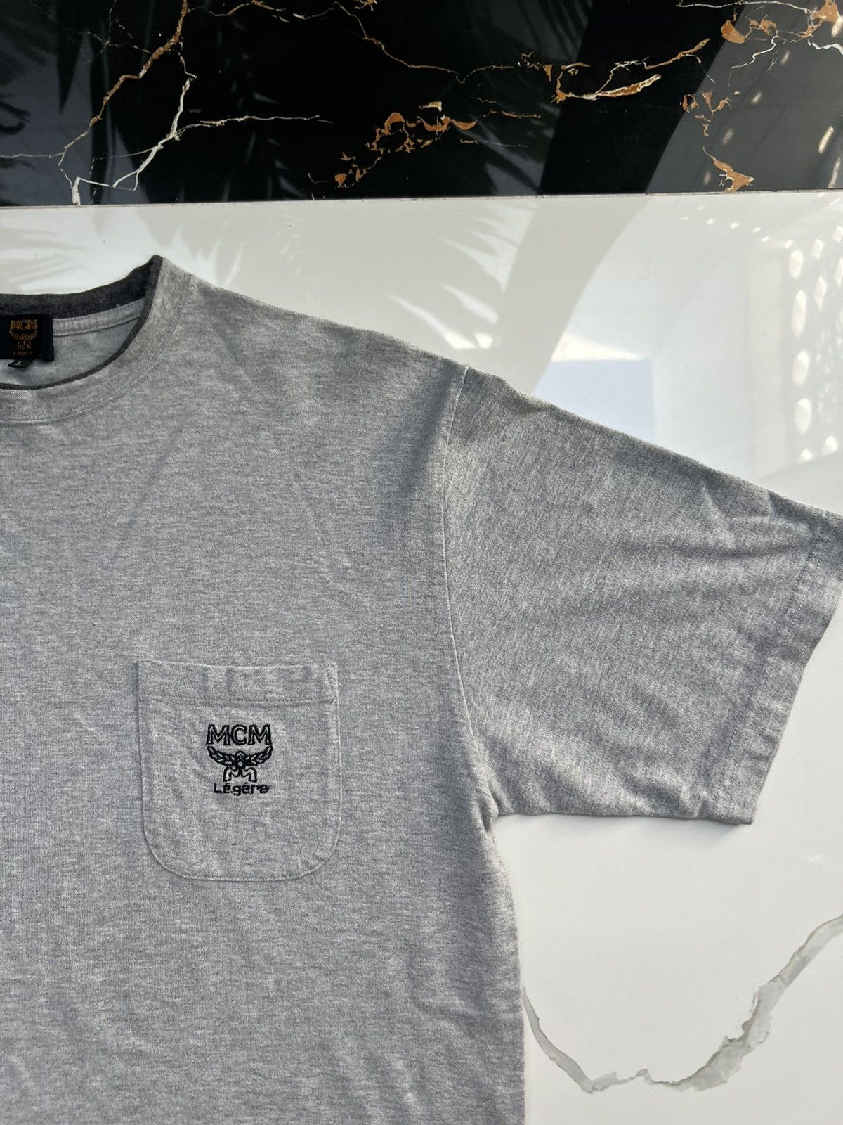 MCM × Vintage 90's MCM LEGERE RETRO POCKET LOGO Y2K TEE AVANT-GARDE Size US L / EU 52-54 / 3 - 2 Thumbnail