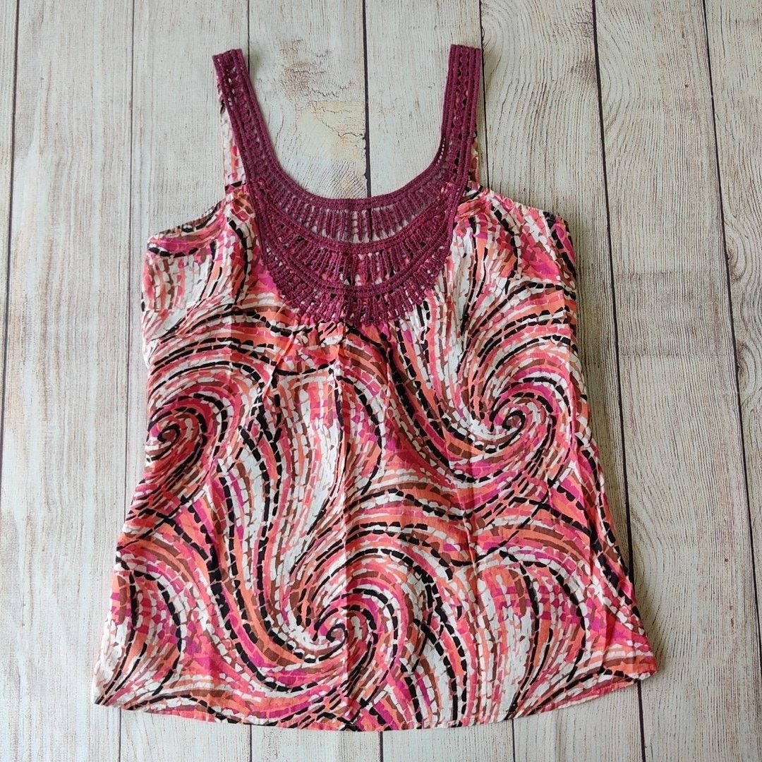 Prana PrAna Breathe crochet neck cotton tank top sz M Size M / US 6-8 / IT 42-44 - 2 Thumbnail