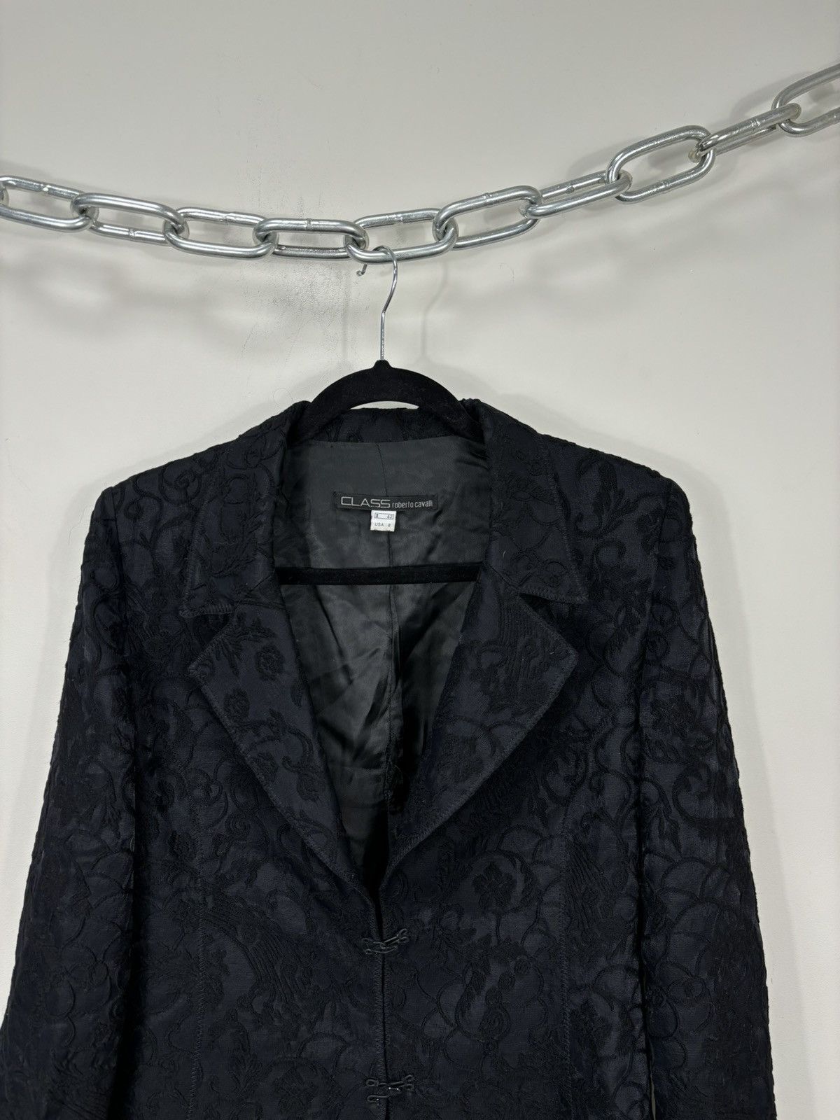 Just Cavalli Roberto Cavalli Class Floral Embroidered Wool Blazer Jacket Size M / US 6-8 / IT 42-44 - 2 Thumbnail