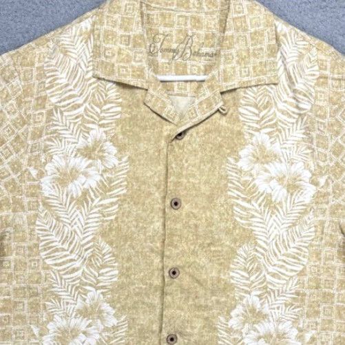 Tommy Bahama Tommy Bahama Hawaiian Shirt Mens Medium Yellow Floral Silk Button-Up Short Sleeve Casual Summer Size US M / EU 48-50 / 2 - 2 Thumbnail