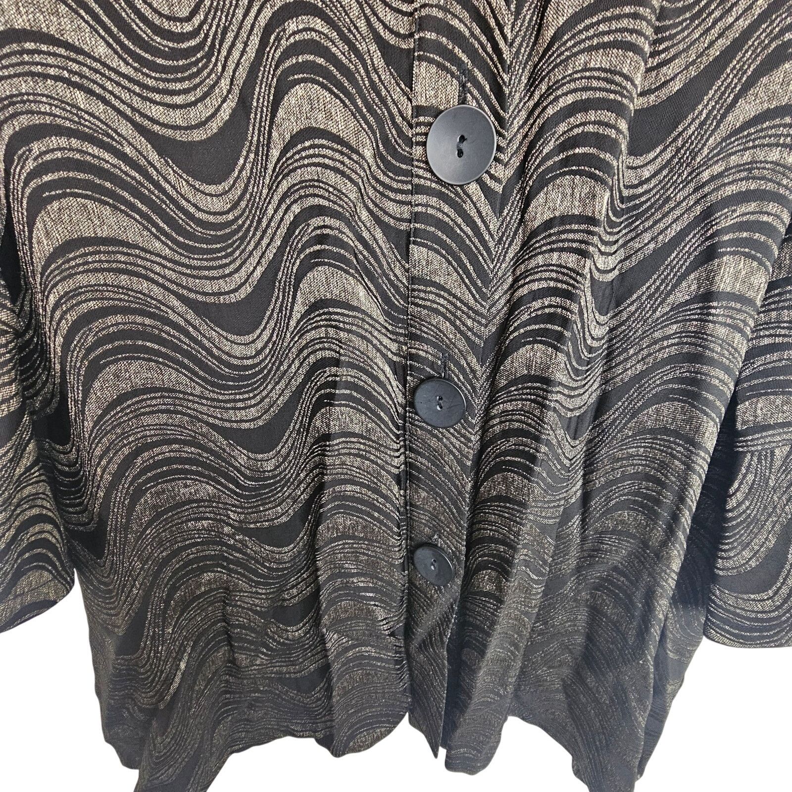 Miles New York Ali Miles Metallic Waves Jacket Top Sz XL Artsy Modern Chic Size XL / US 12-14 / IT 48-50 - 4 Thumbnail