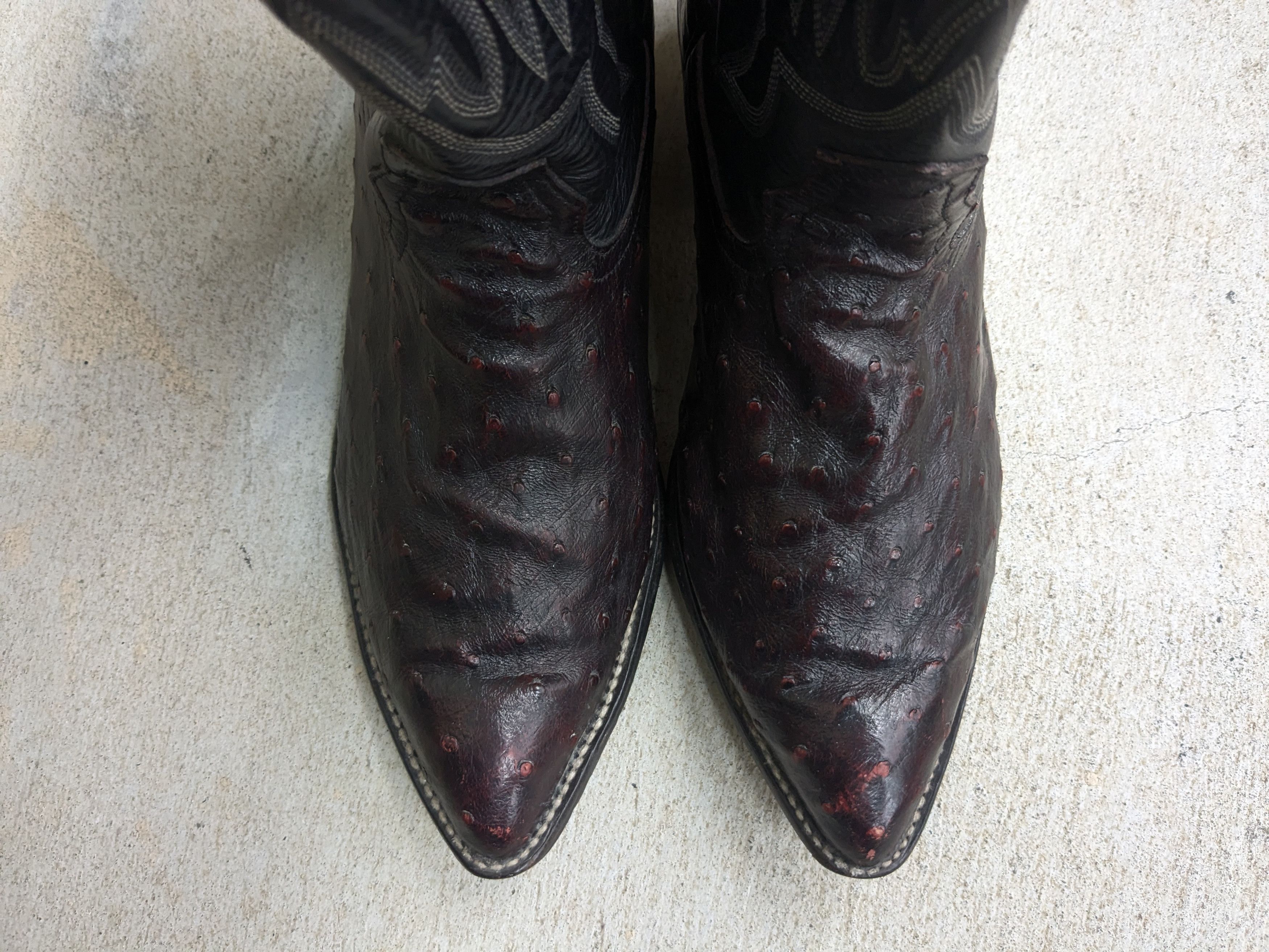 Nocona Cowboy Boots Ostrich Leather 8.5 Exotic Western