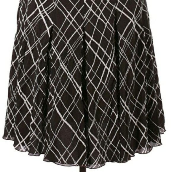 Ellen Tracy Ellen Tracy Silk Pleated Plaid Kirt Sz 14 Brown Crinkle Ful Size 36" / US 14 / IT 50 - 6 Thumbnail