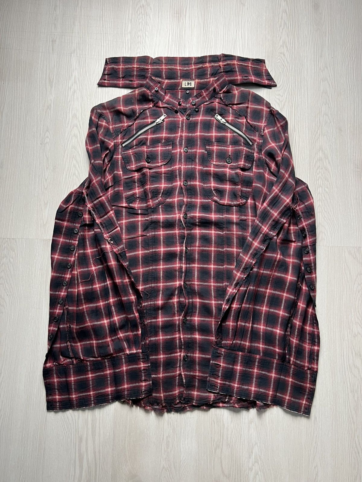 Le Grande Bleu (L.G.B.) L.G.B 48 Buttons & 2 Zip Distressed Shirt Detachable Collar Size US S / EU 44-46 / 1 - 2 Thumbnail