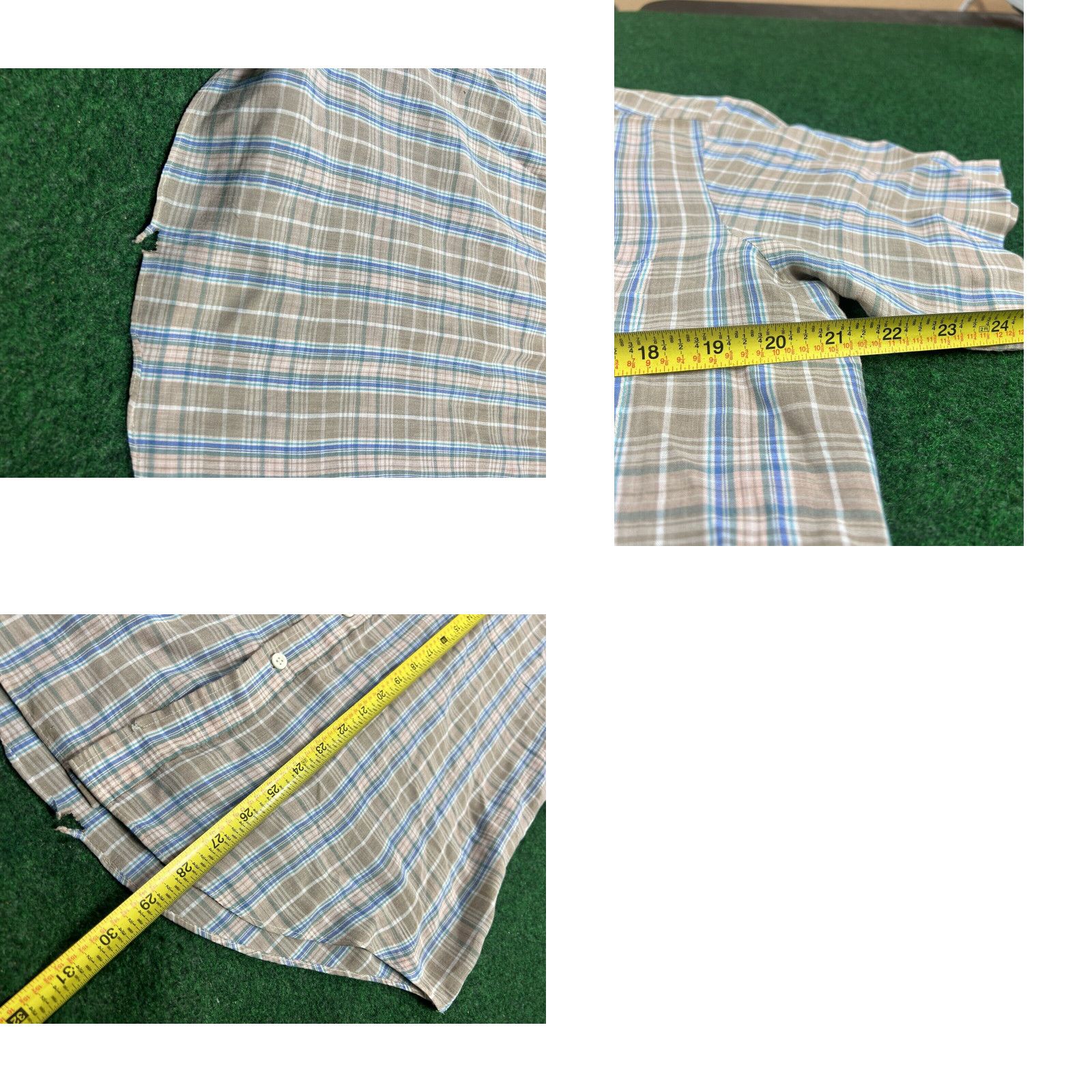 Vintage Vintage 80s 90s Royal Knight Plaid Sz Medium Button Up Dress Shirt Size 40R - 8 Thumbnail