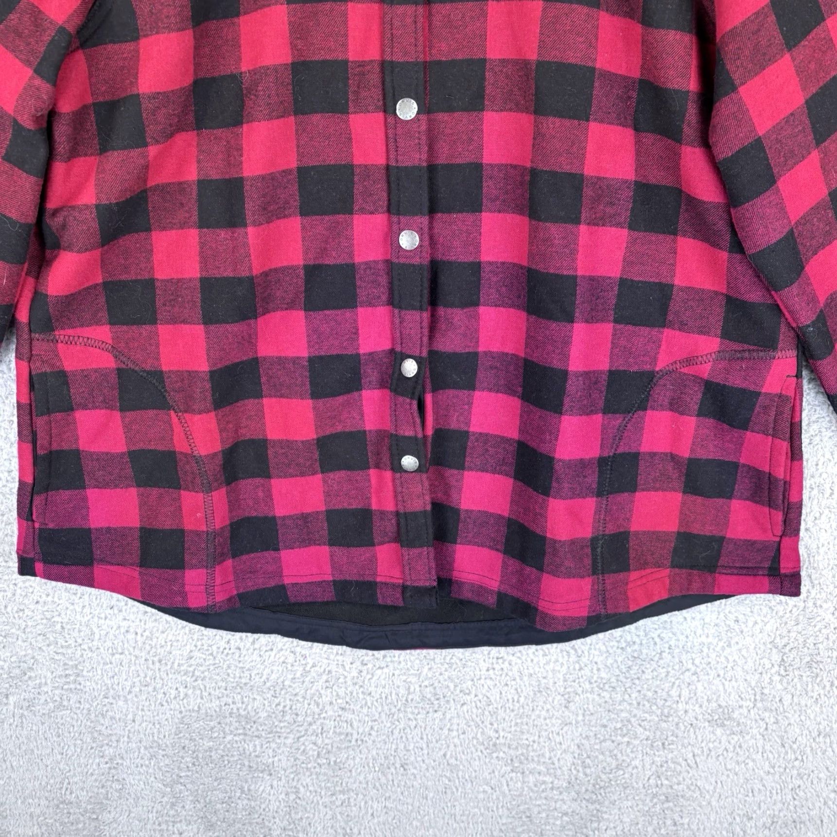 Orvis Orvis Shirt Womens 2XL Red Buffalo Plaid Flannel Lined Outdoor Button-Up Shacket Size XXL / US 16-18 / IT 52-54 - 3 Thumbnail