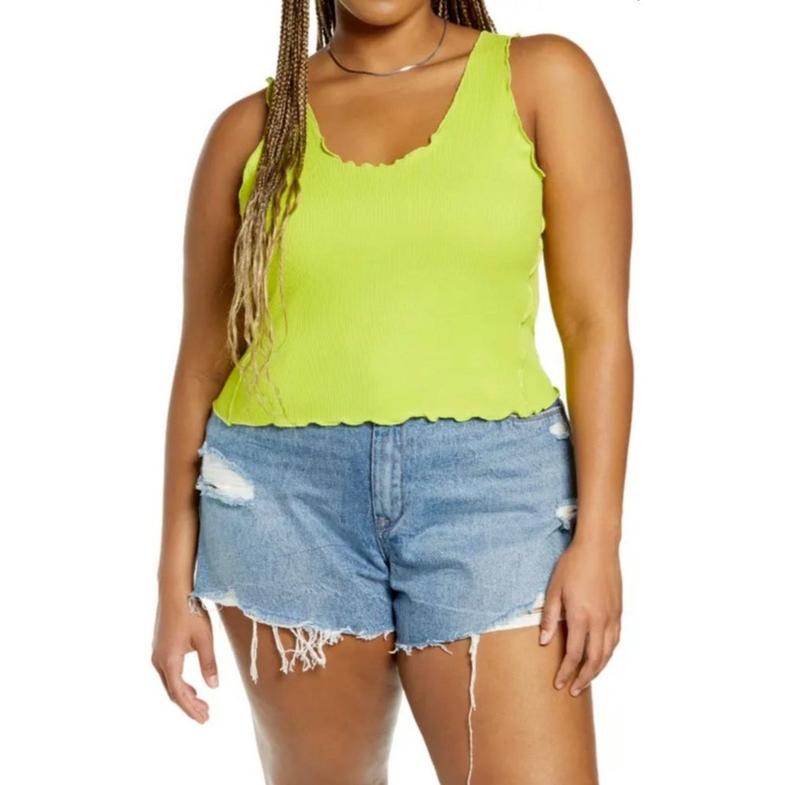 BP. BP. Women's Lettuce Edge Green Prairie Tank Sz 1XL Size XL / US 12-14 / IT 48-50 - 1 Thumbnail
