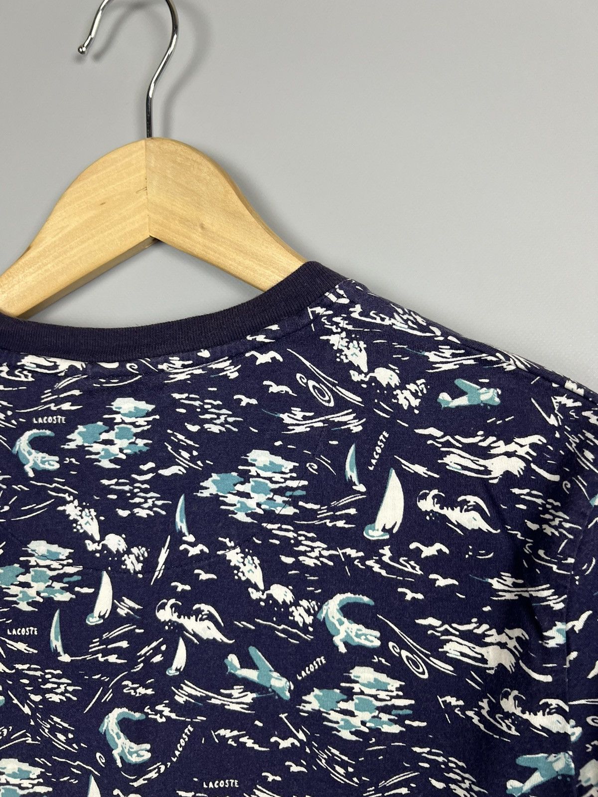 Lacoste (S-M) Rare Lacoste crocodile multi logo monogram tee Size US M / EU 48-50 / 2 - 7 Thumbnail