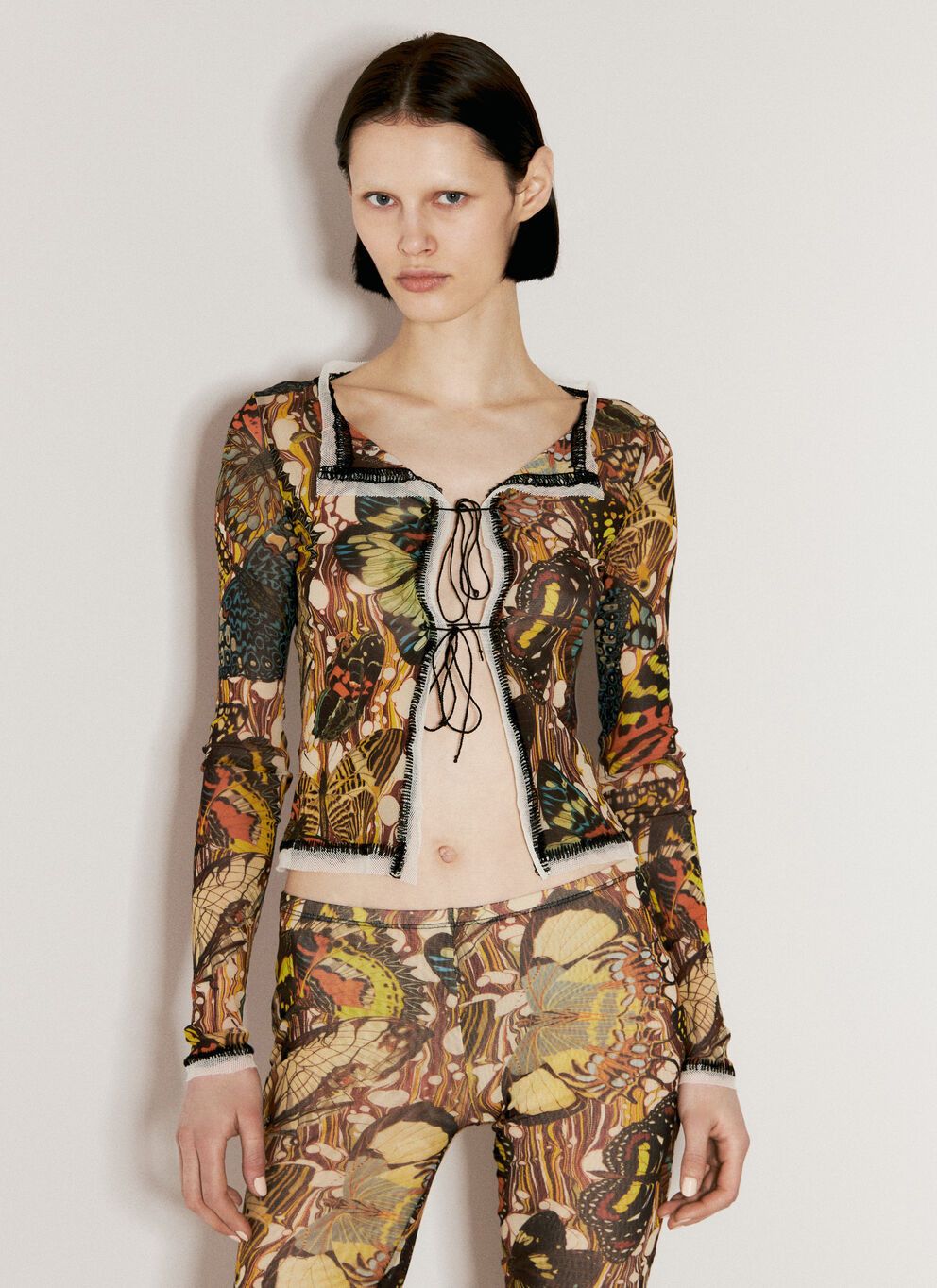 image of Jean Paul Gaultier Butterfly Cardigan in Orange, Women's (Size Small)