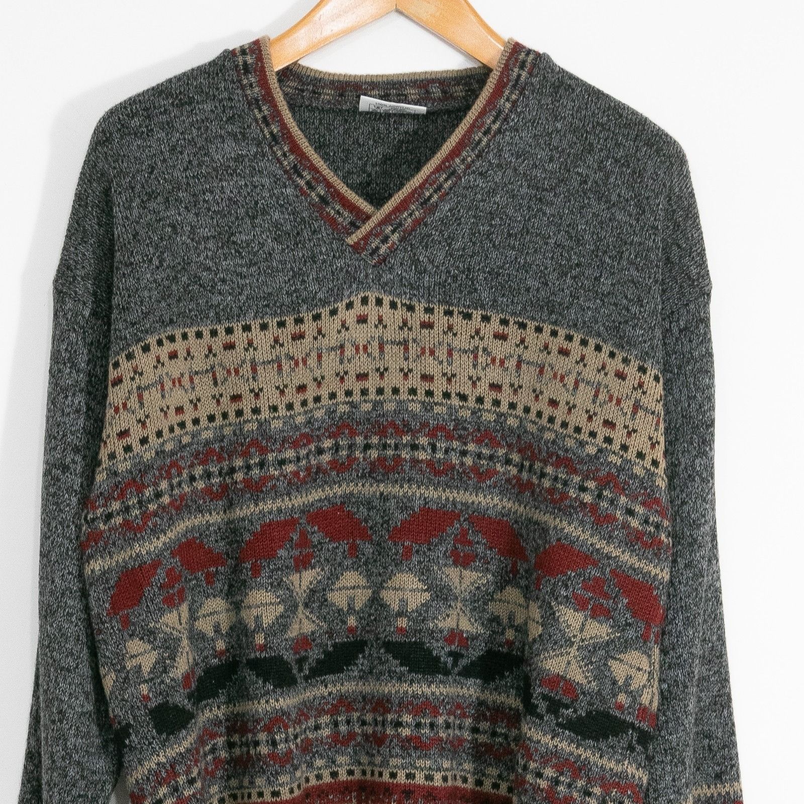 Vintage Vintage 90s Kikkers Fair Isle Acrylic Sweater Mens XL Size US XL / EU 56 / 4 - 2 Thumbnail
