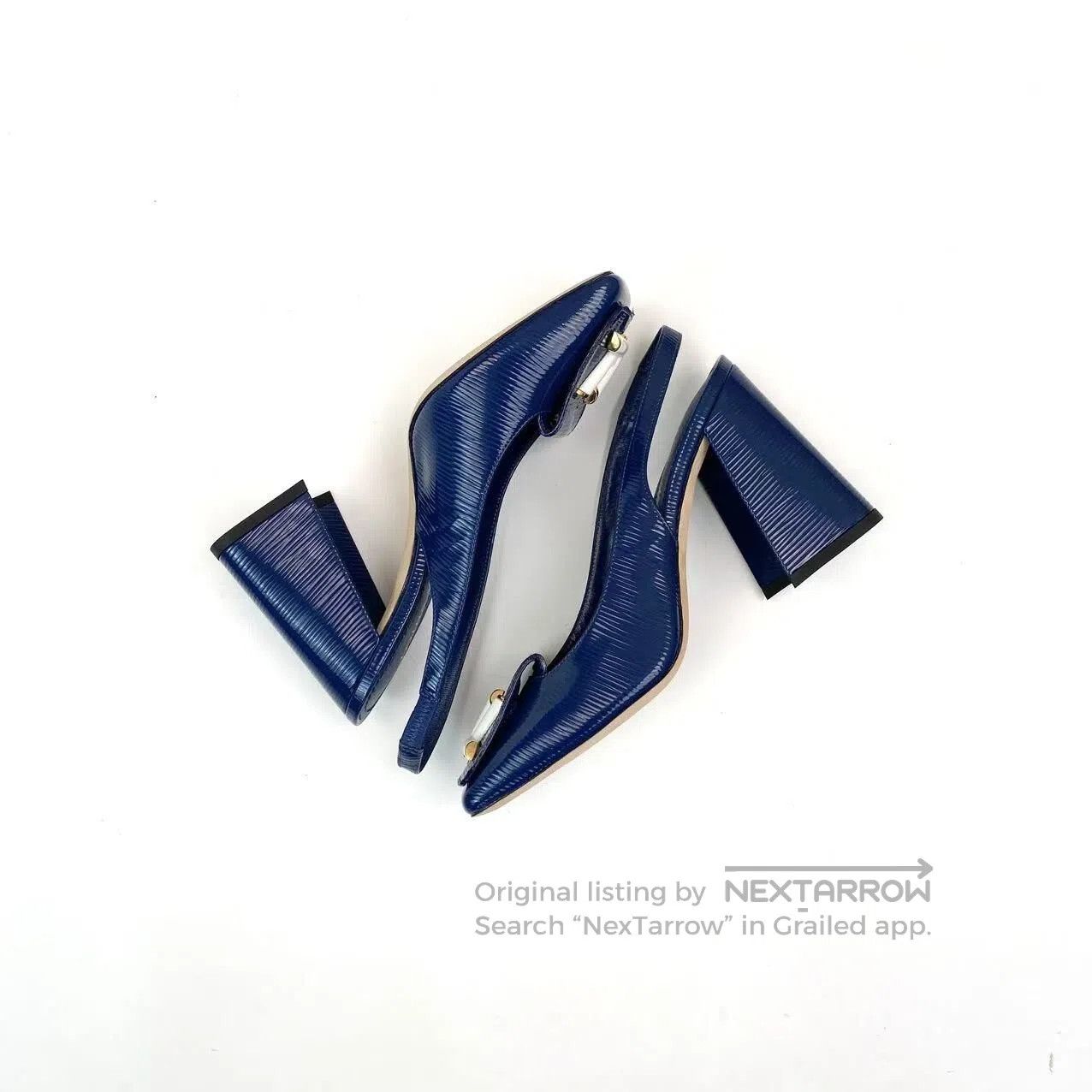 Louis Vuitton Louis Vuitton Square-toe logo high-heeled sandals| Size US 4.5 / IT 34.5 - 4 Thumbnail