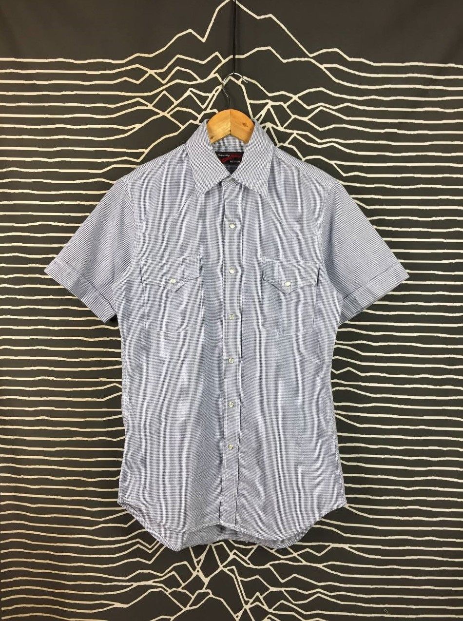 Japanese Brand Vtg Octopus Army Western Pearl Snap Gingham Plaid Shirt Size US M / EU 48-50 / 2 - 2 Thumbnail