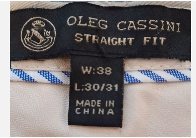 Oleg Cassini Oleg Cassini Straight 100% Cotton Men's Pants W38 L30-31 New Size US 38 / EU 54 - 4 Thumbnail