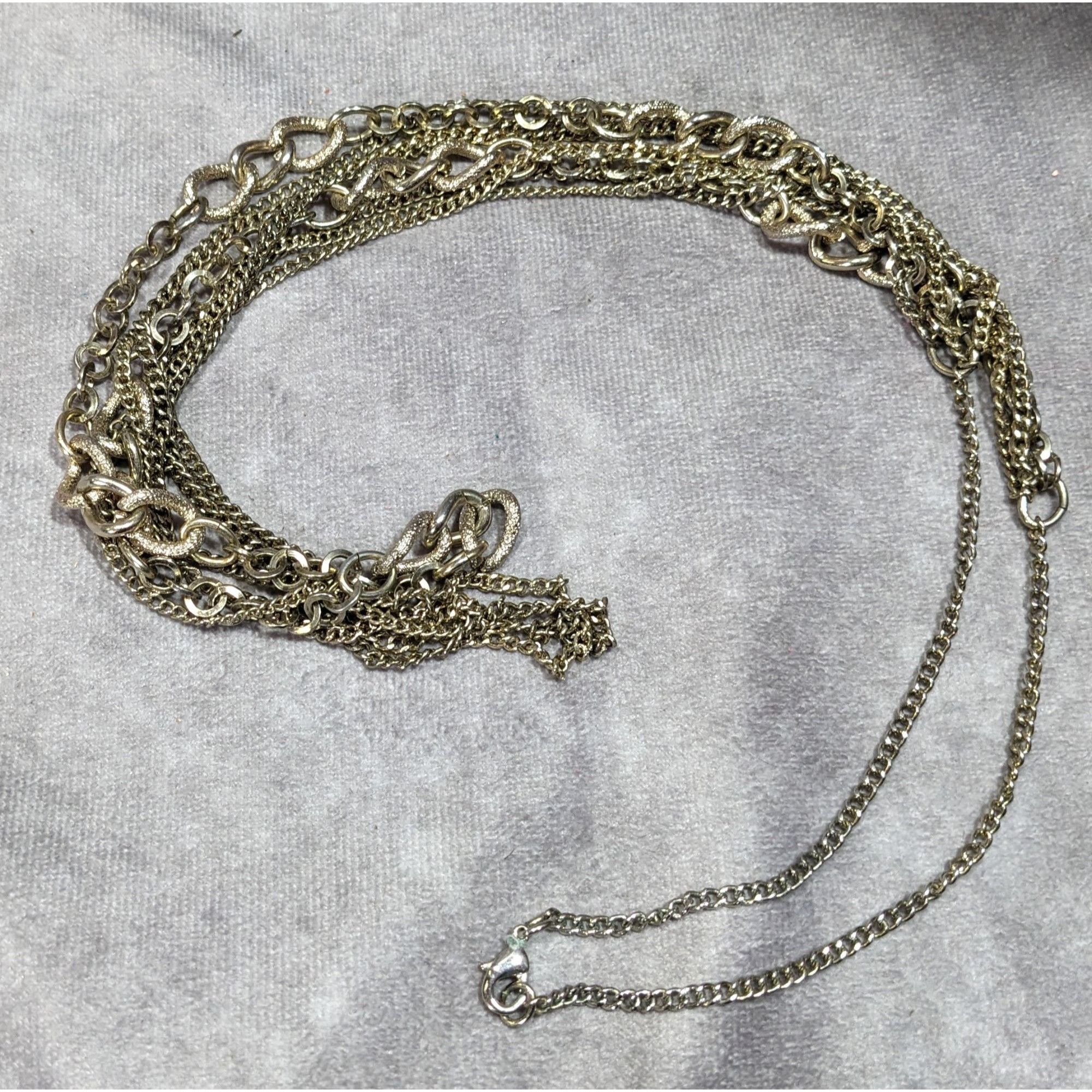 Other Elegant Multilayer Silver Tone Chain Necklace Size ONE SIZE - 4 Thumbnail