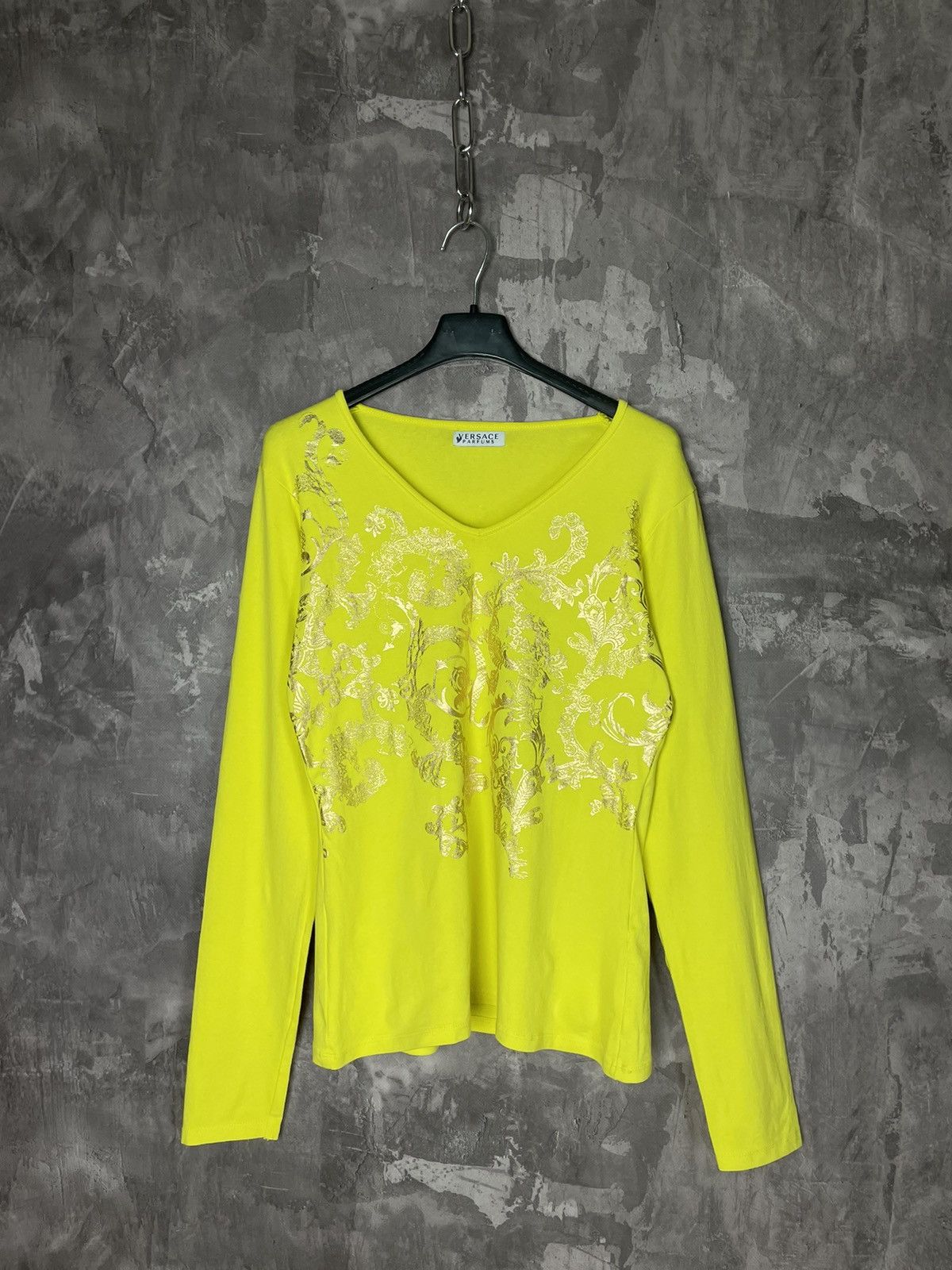Versace × Vintage Versace Parfums line yellow diamond Y2K vintage t shirt Size M / US 6-8 / IT 42-44 - 10 Thumbnail