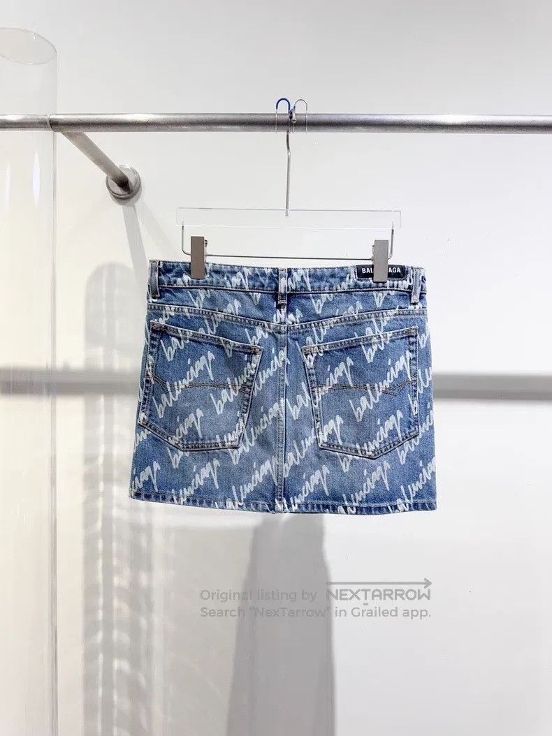 Balenciaga Balenciaga Barrage logo denim skirt Size 26" / US 2 / IT 38 - 3 Thumbnail